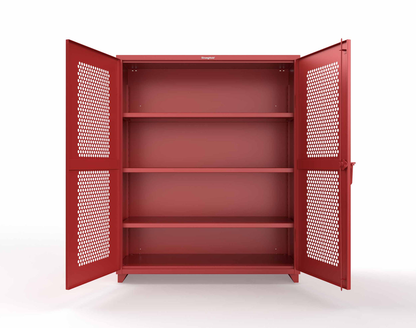 Extra Heavy Duty 14 GA Cabinet with Ventilated (Hex) Doors - 60 In. W x 24 In. D x 75 In. H - 56-H-243-L-3001