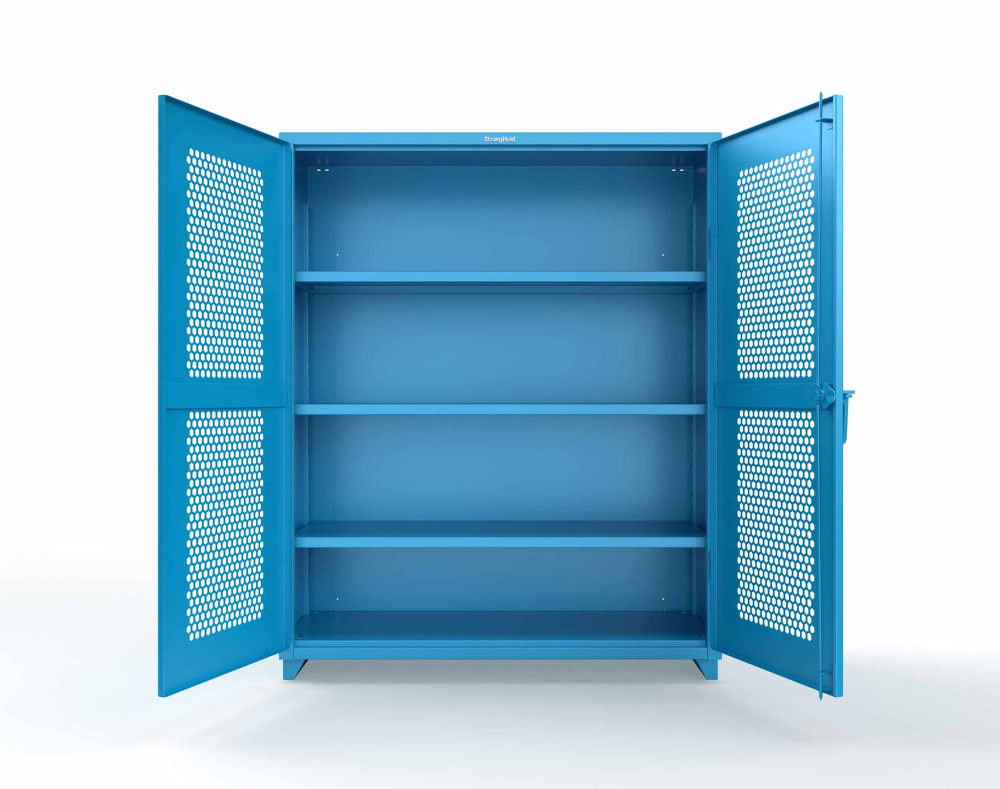 Extra Heavy Duty 14 GA Cabinet with Ventilated (Hex) Doors - 60 In. W x 24 In. D x 75 In. H - 56-H-243-L-5012