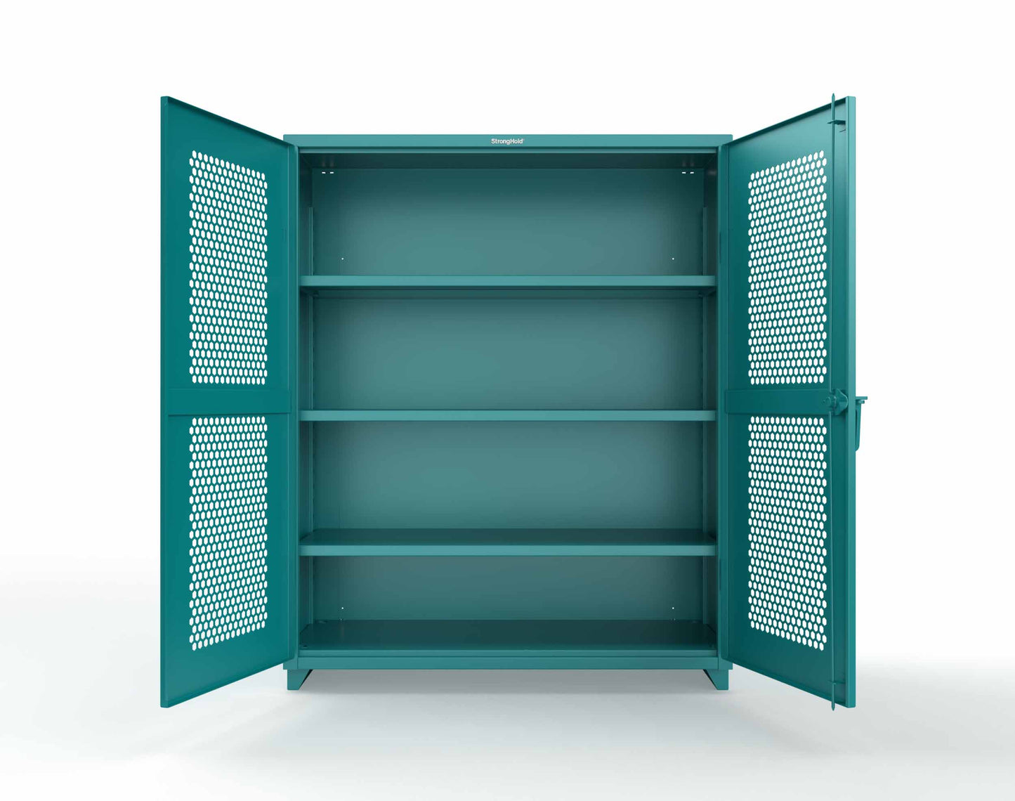 Extra Heavy Duty 14 GA Cabinet with Ventilated (Hex) Doors - 60 In. W x 24 In. D x 75 In. H - 56-H-243-L-5021