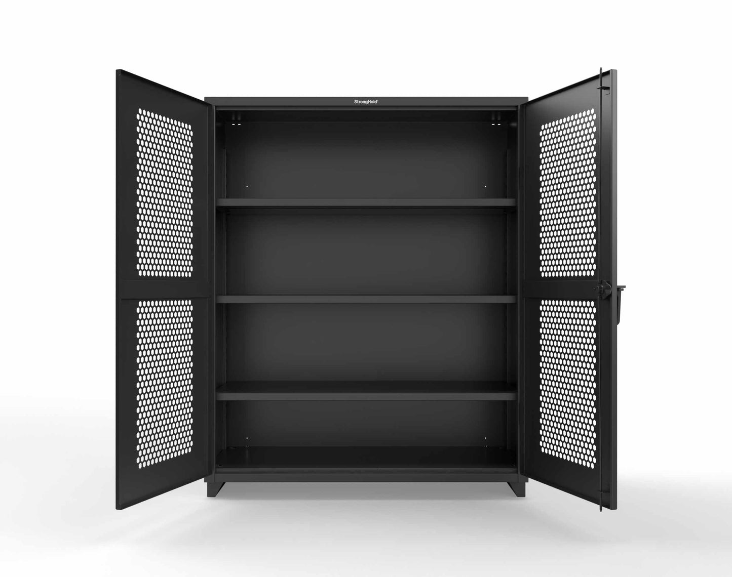 Extra Heavy Duty 14 GA Cabinet with Ventilated (Hex) Doors - 60 In. W x 24 In. D x 75 In. H - 56-H-243-L-9005