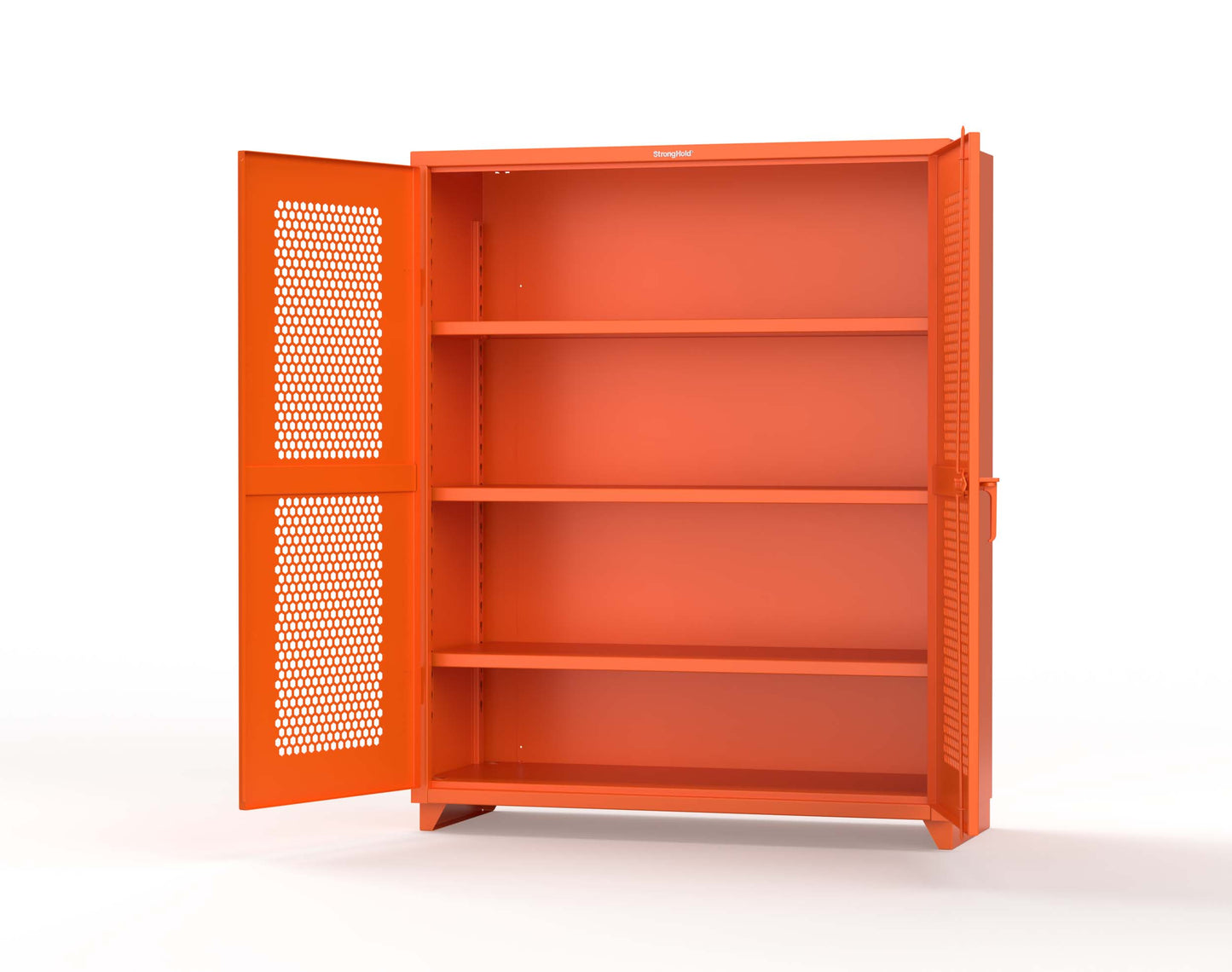 Extra Heavy Duty 14 GA Cabinet with Ventilated (Hex) Doors - 60 In. W x 24 In. D x 75 In. H - 56-H-243-L-2009