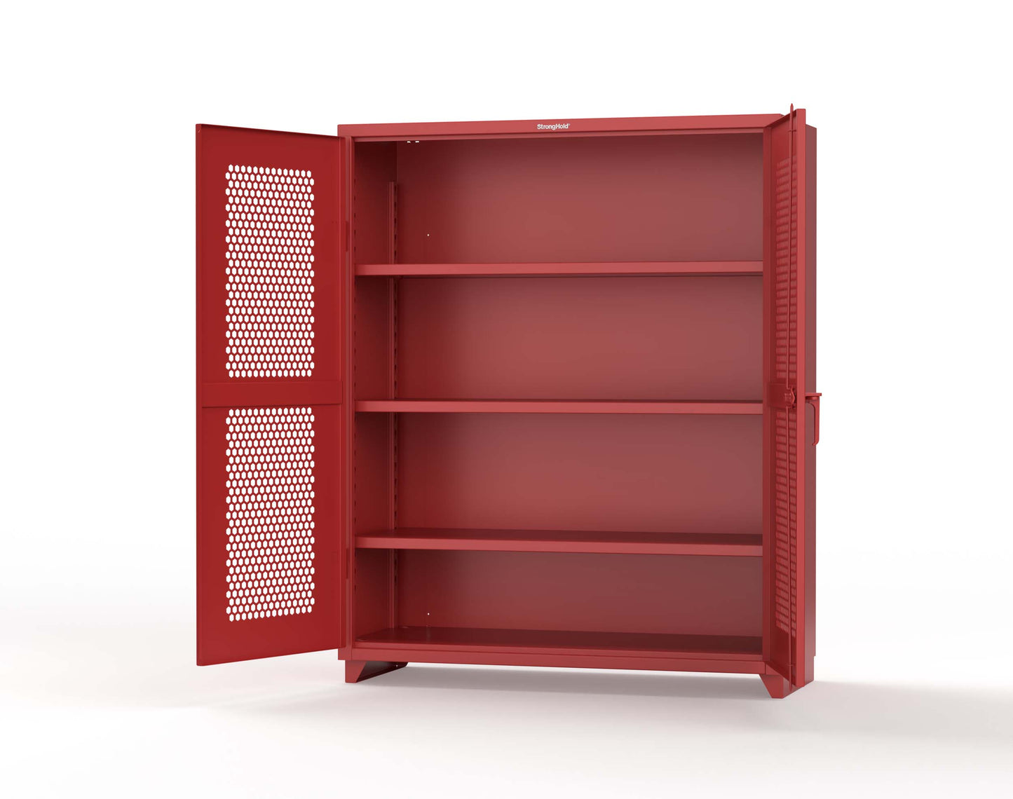 Extra Heavy Duty 14 GA Cabinet with Ventilated (Hex) Doors - 60 In. W x 24 In. D x 75 In. H - 56-H-243-L-3001
