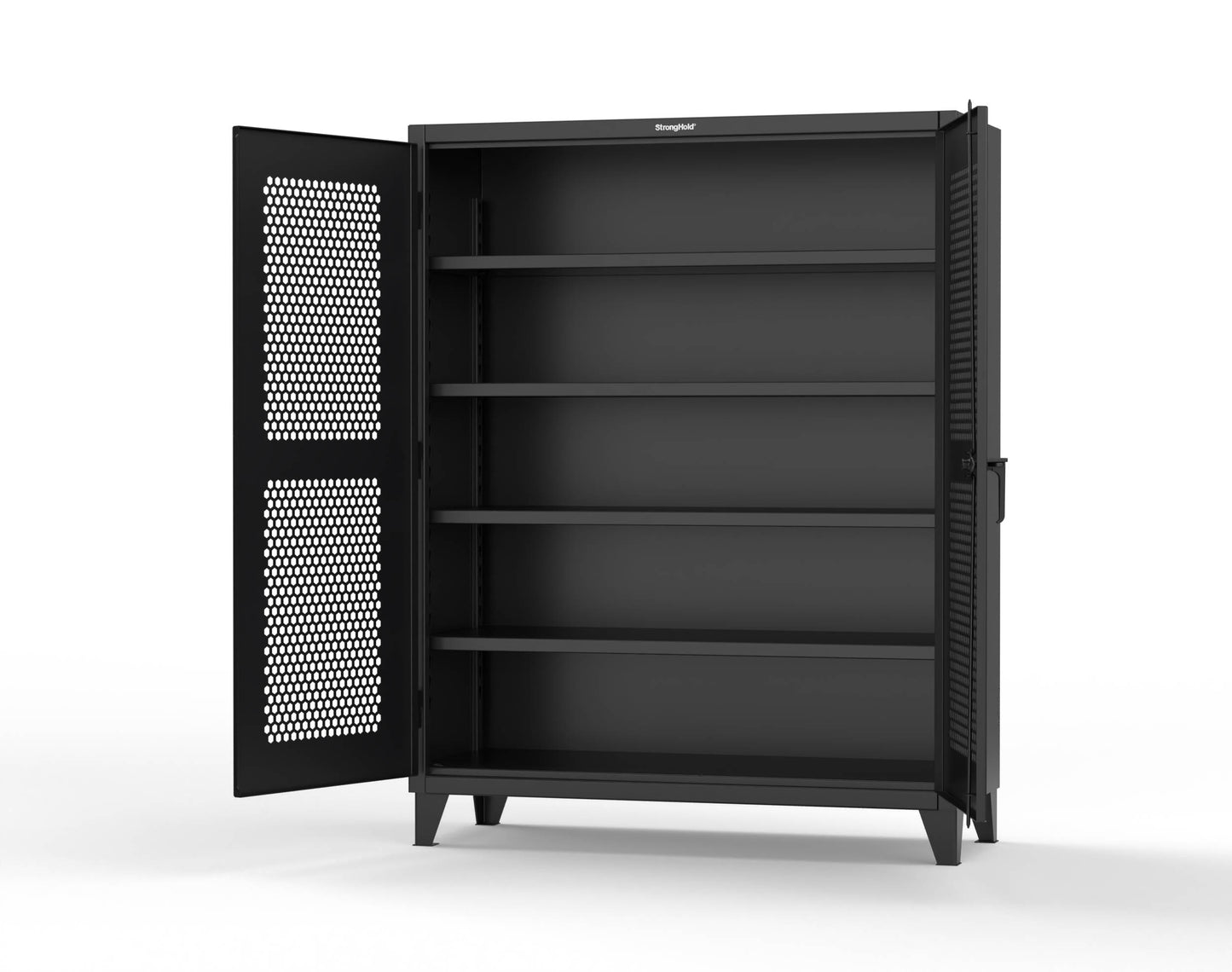 Extreme Duty 12 GA Cabinet with Ventilated (Hex) Doors - 60 In. W x 24 In. D x 78 In. H - 56-H-244-9005