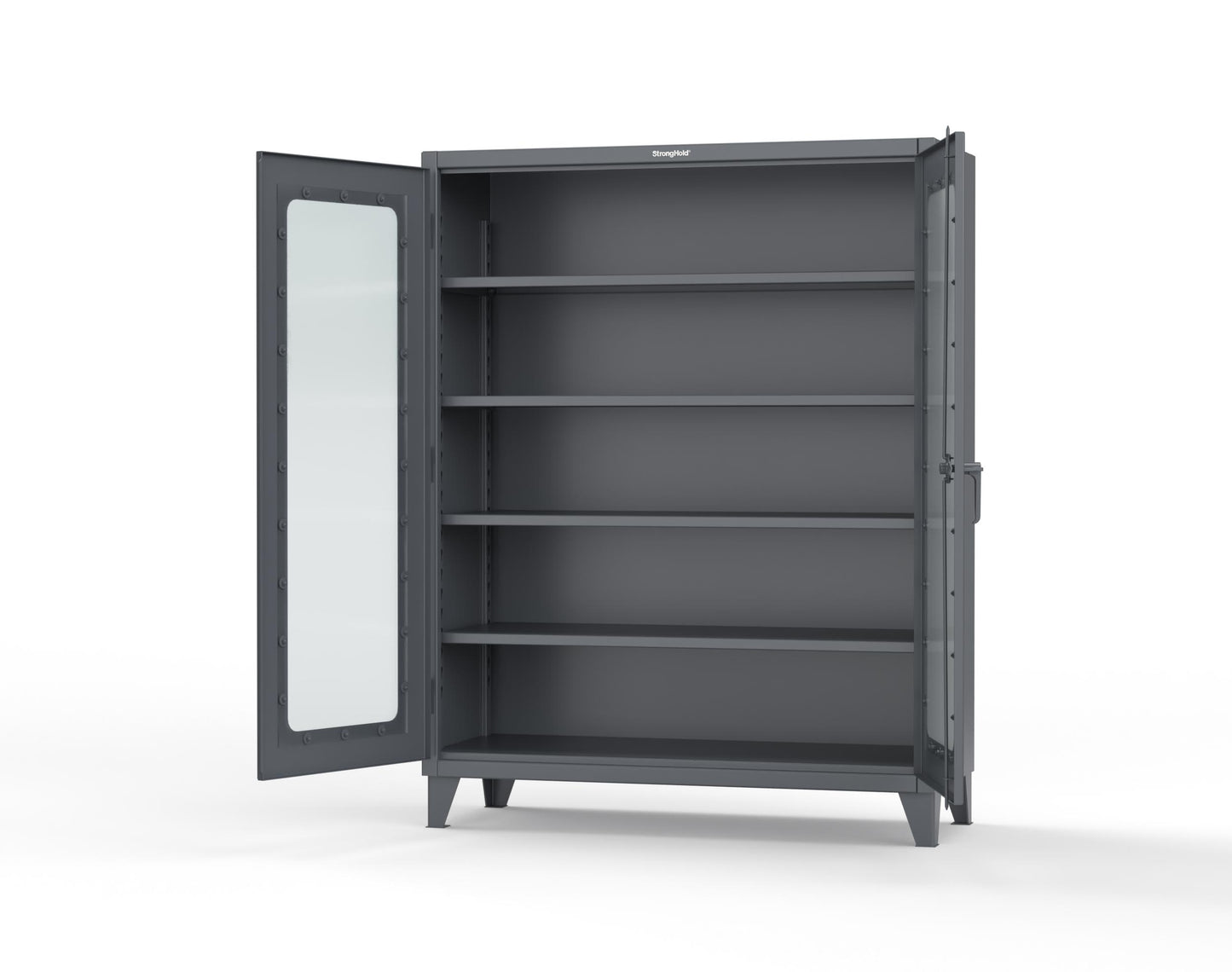 Extreme Duty 12 GA Clearview Cabinet with 4 Shelves - 60 In. W x 24 In. D x 78 In. H - 56-LD-244-7024