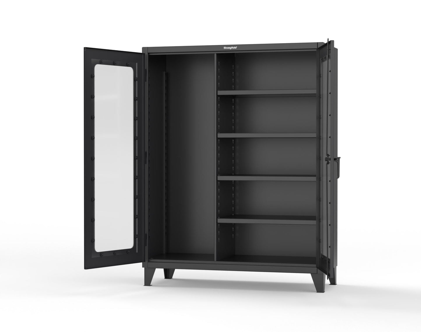 Extreme Duty 12 GA Clear View Janitorial Cabinet with 4 Shelves - 60 In. W x 24 In. D x 78 In. H - 56-LD-BC-244-9005