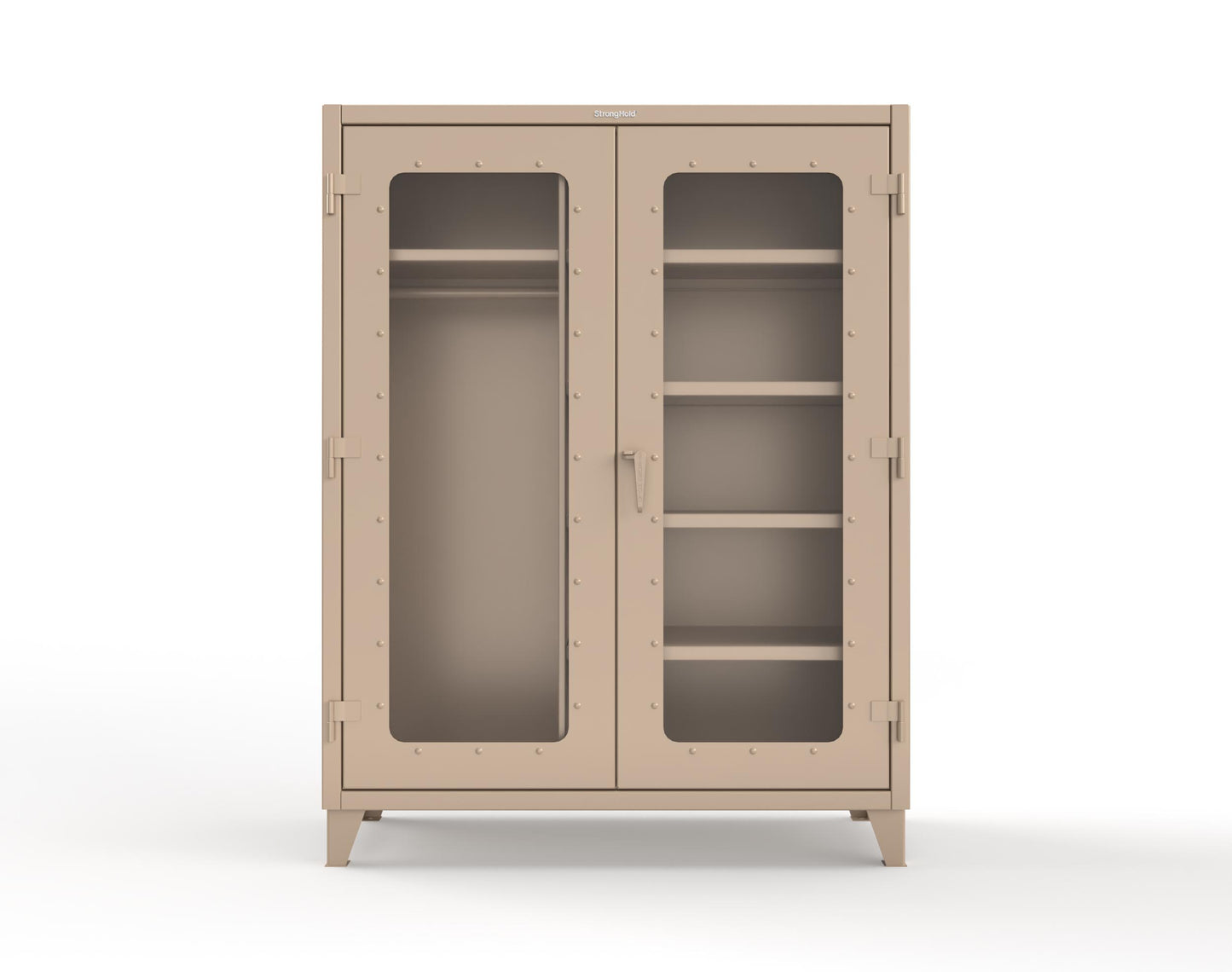 Extreme Duty 12 GA Clear View Uniform Cabinet with 5 Shelves - 60 In. W x 24 In. D x 66 In. H - 56-LD-W-245-1019