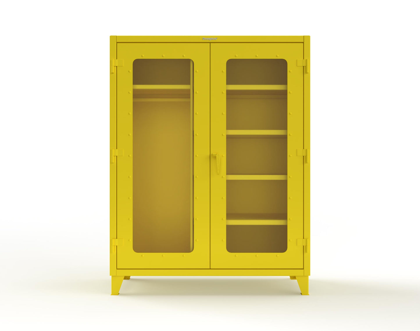 Extreme Duty 12 GA Clear View Uniform Cabinet with 5 Shelves - 60 In. W x 24 In. D x 66 In. H - 56-LD-W-245-1021