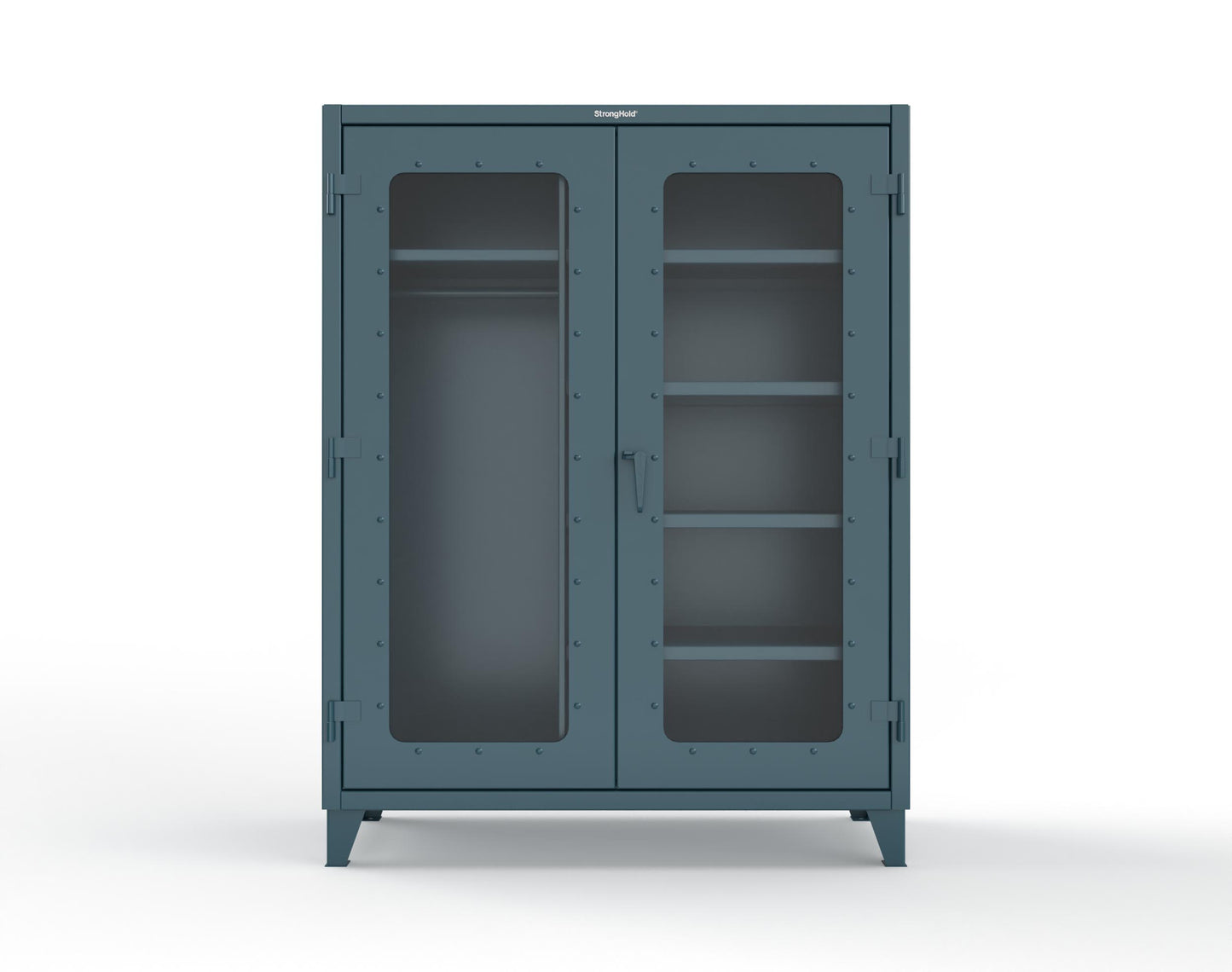 Extreme Duty 12 GA Clear View Uniform Cabinet with 5 Shelves - 60 In. W x 24 In. D x 66 In. H - 56-LD-W-245-5001