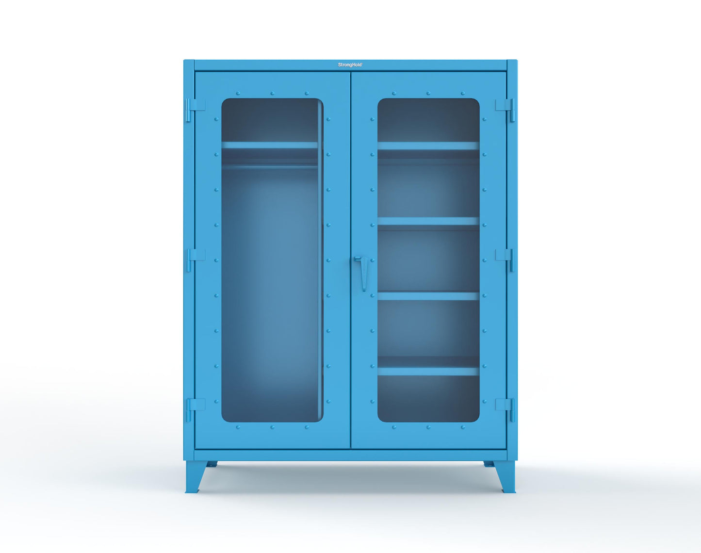 Extreme Duty 12 GA Clear View Uniform Cabinet with 5 Shelves - 60 In. W x 24 In. D x 66 In. H - 56-LD-W-245-5012