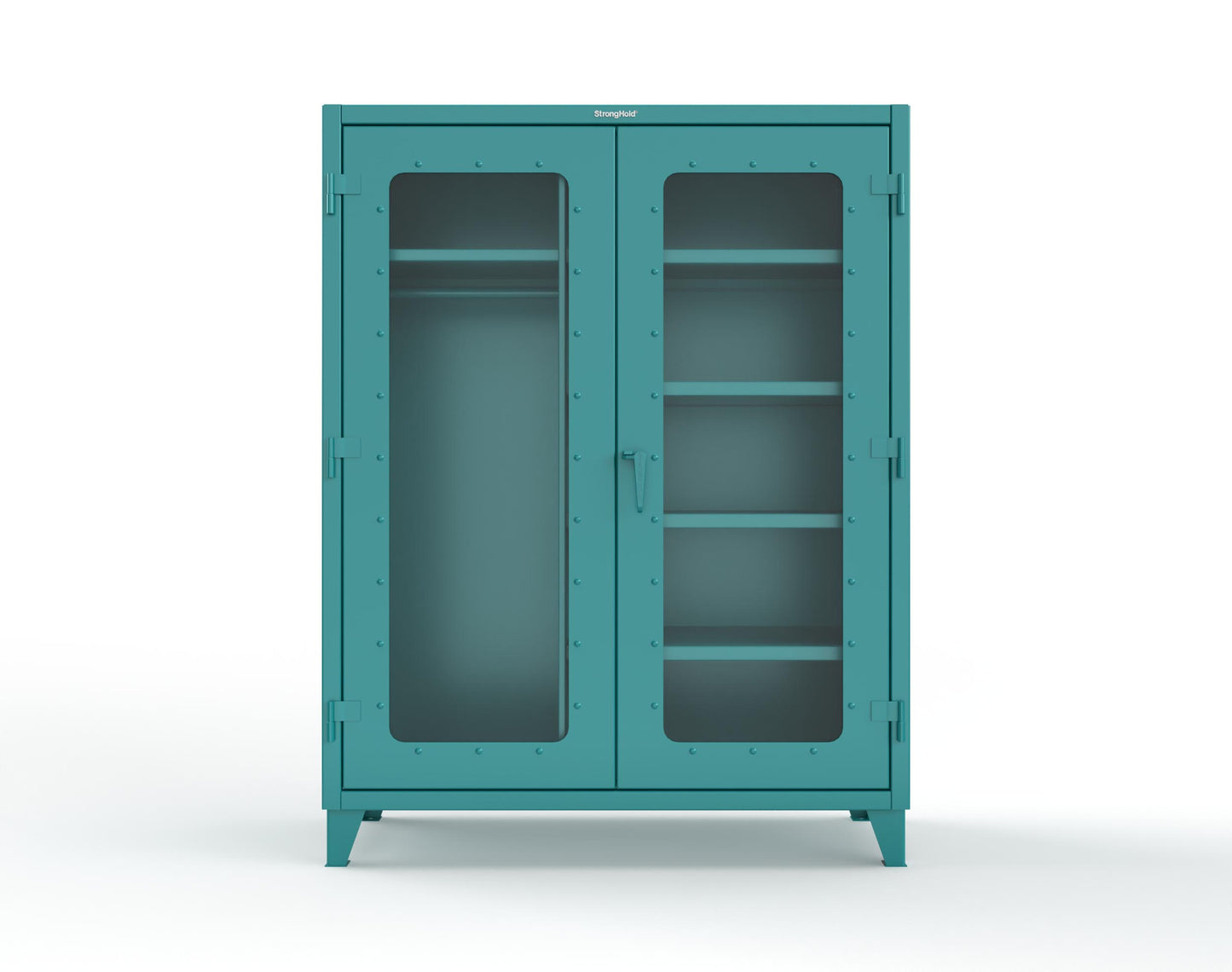 Extreme Duty 12 GA Clear View Uniform Cabinet with 5 Shelves - 60 In. W x 24 In. D x 66 In. H - 56-LD-W-245-5021