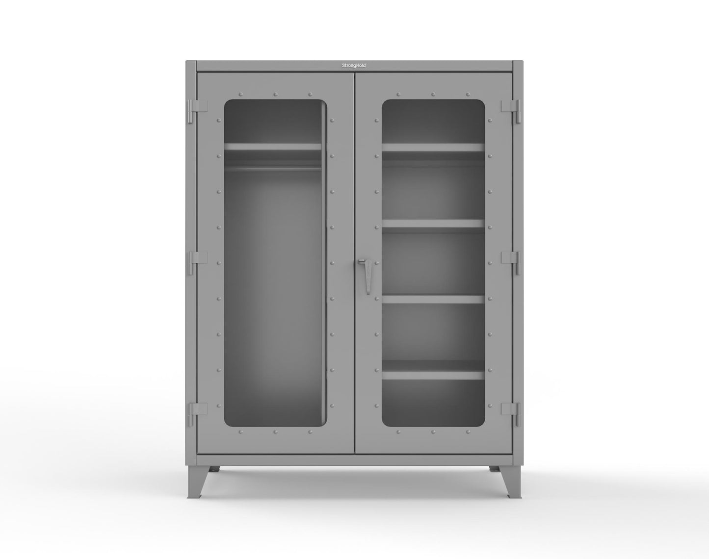 Extreme Duty 12 GA Clear View Uniform Cabinet with 5 Shelves - 60 In. W x 24 In. D x 66 In. H - 56-LD-W-245-7037