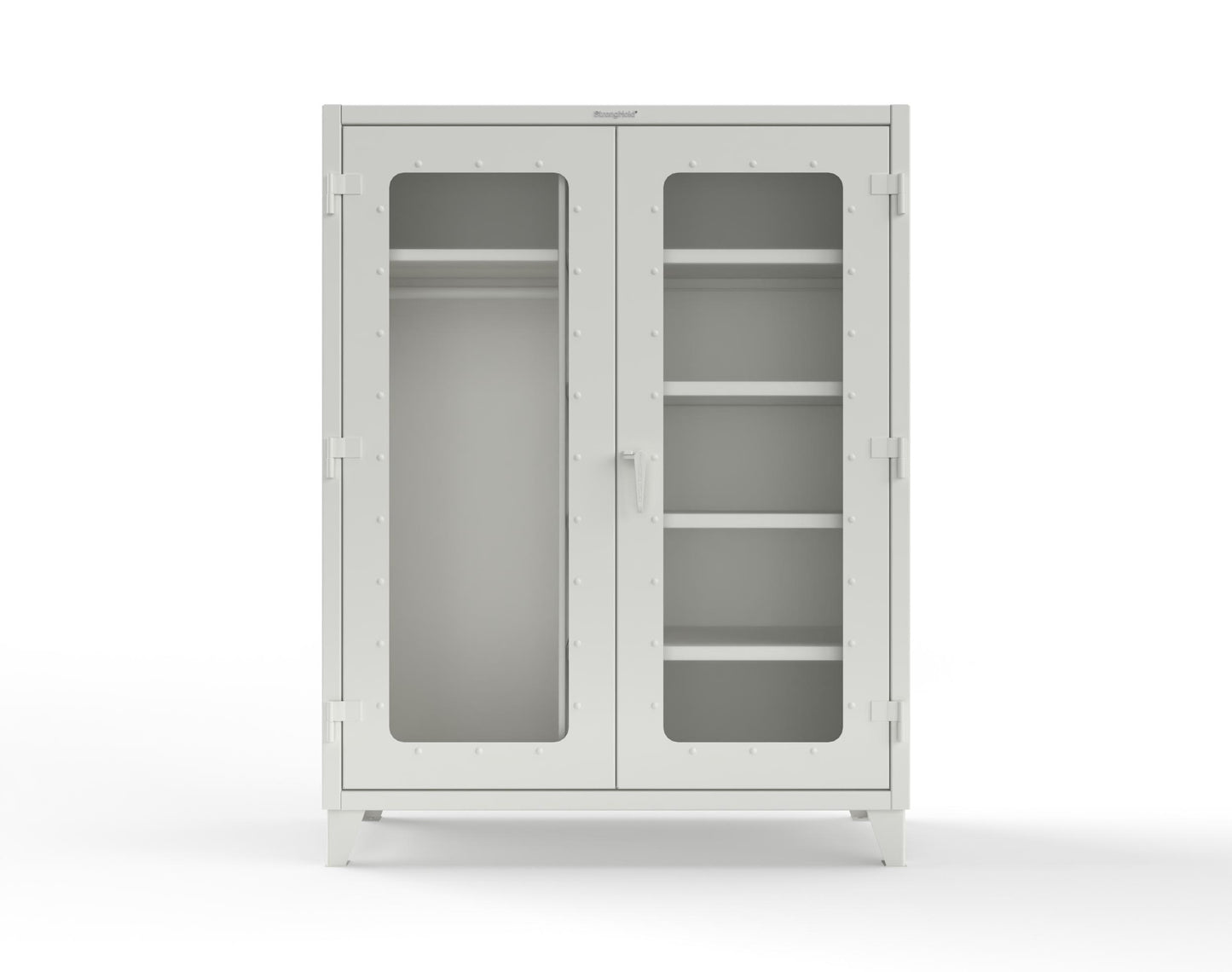 Extreme Duty 12 GA Clear View Uniform Cabinet with 5 Shelves - 60 In. W x 24 In. D x 66 In. H - 56-LD-W-245-9003