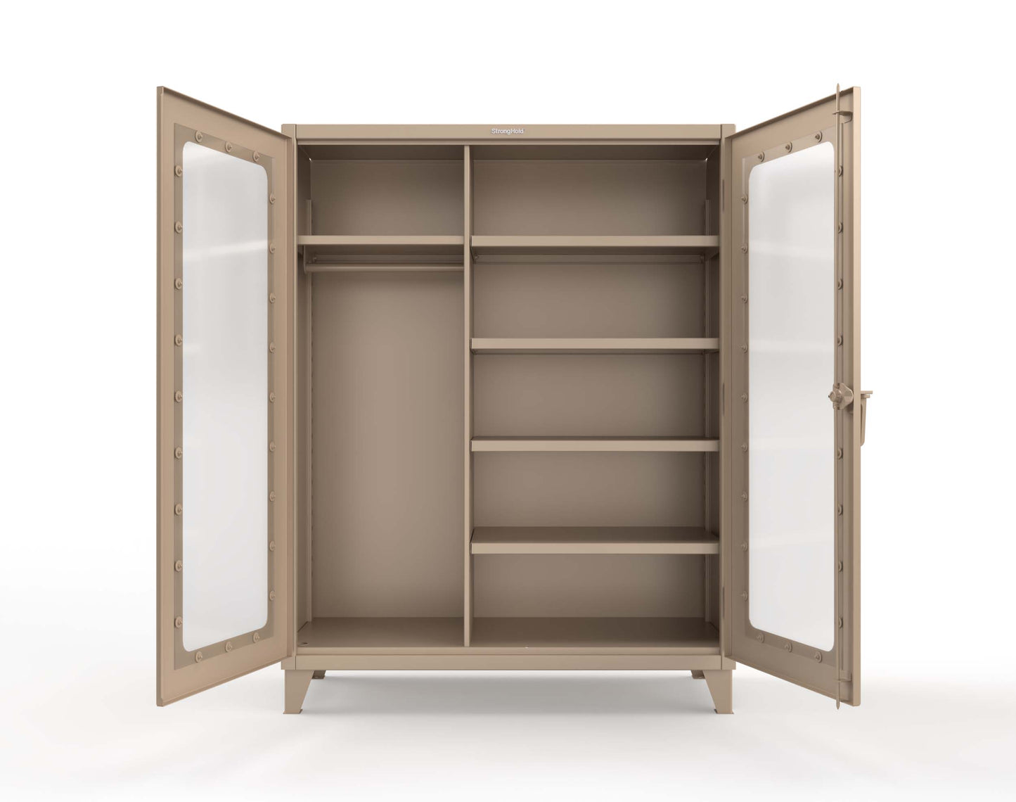 Extreme Duty 12 GA Clear View Uniform Cabinet with 5 Shelves - 60 In. W x 24 In. D x 66 In. H - 56-LD-W-245-1019