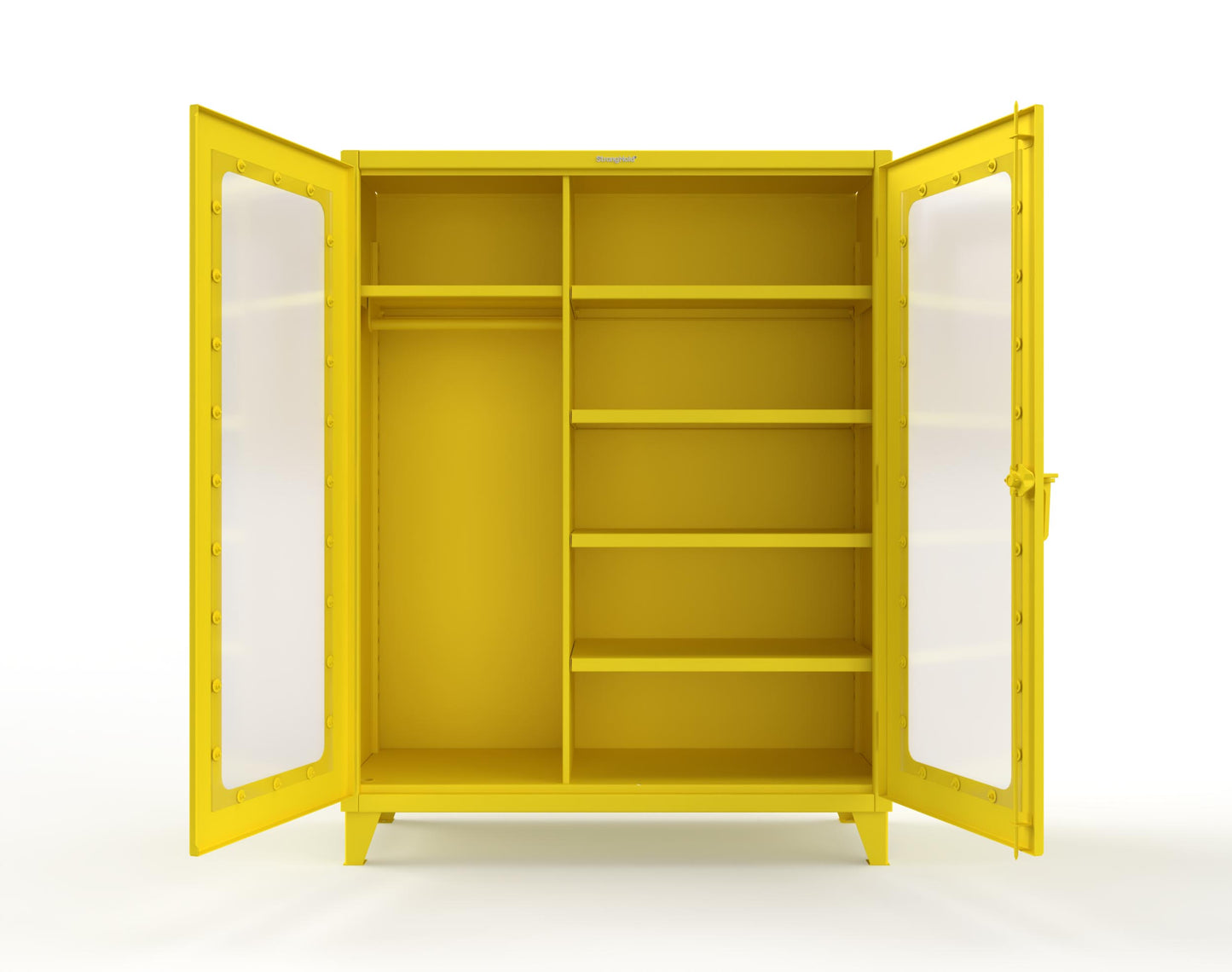 Extreme Duty 12 GA Clear View Uniform Cabinet with 5 Shelves - 60 In. W x 24 In. D x 66 In. H - 56-LD-W-245-1021