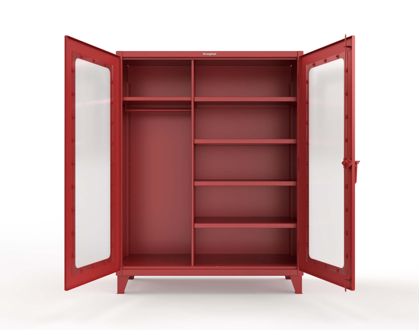 Extreme Duty 12 GA Clear View Uniform Cabinet with 5 Shelves - 60 In. W x 24 In. D x 66 In. H - 56-LD-W-245-3001