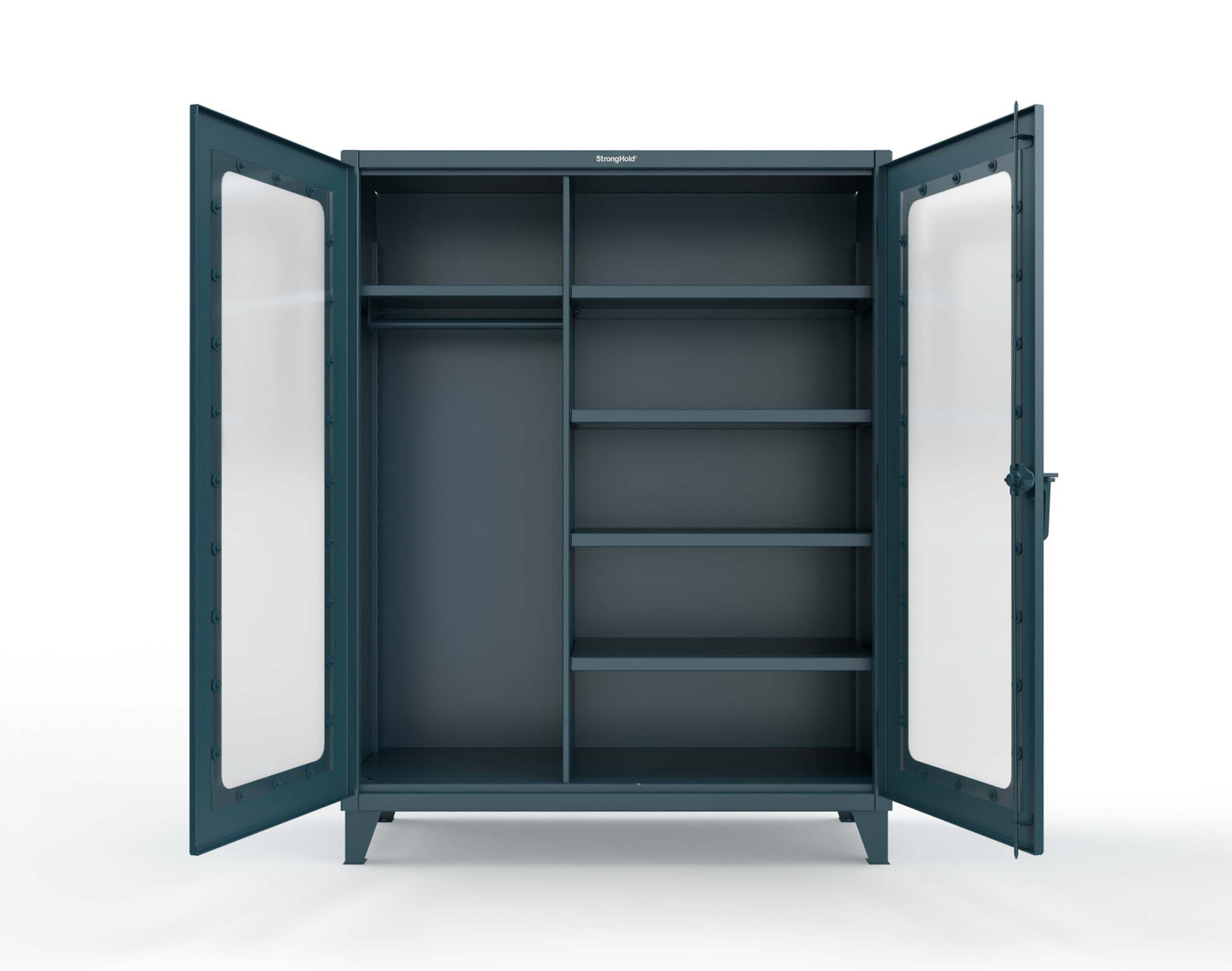 Extreme Duty 12 GA Clear View Uniform Cabinet with 5 Shelves - 60 In. W x 24 In. D x 66 In. H - 56-LD-W-245-5001