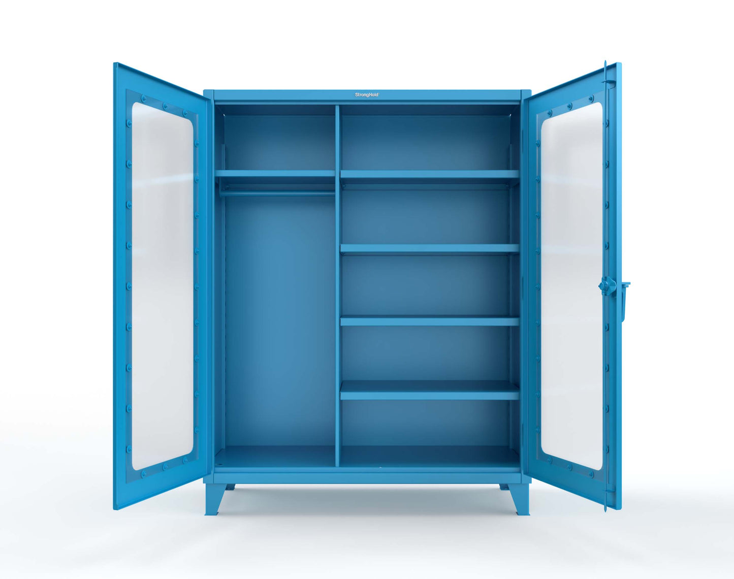 Extreme Duty 12 GA Clear View Uniform Cabinet with 5 Shelves - 60 In. W x 24 In. D x 66 In. H - 56-LD-W-245-5012