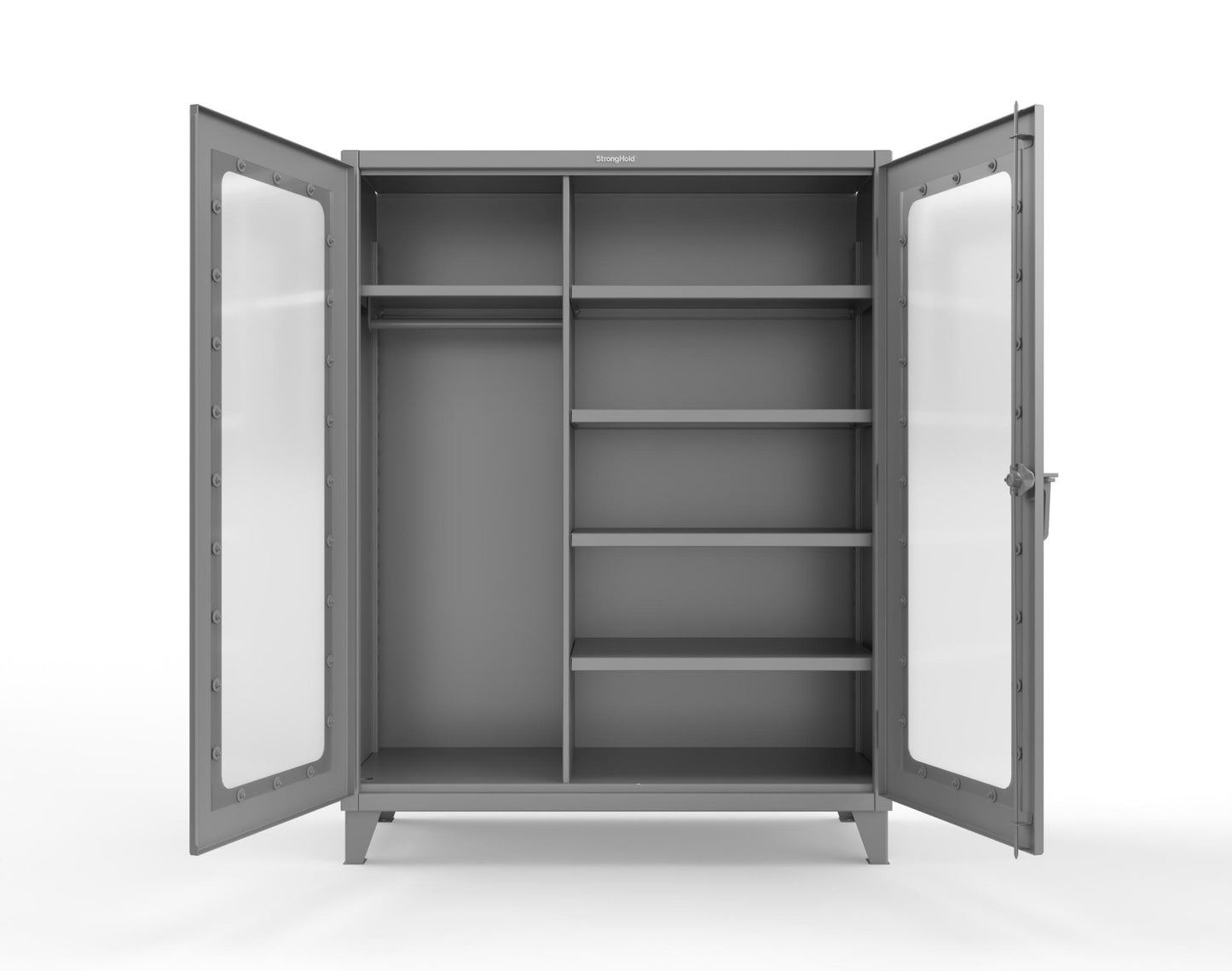 Extreme Duty 12 GA Clear View Uniform Cabinet with 5 Shelves - 60 In. W x 24 In. D x 66 In. H - 56-LD-W-245-7037