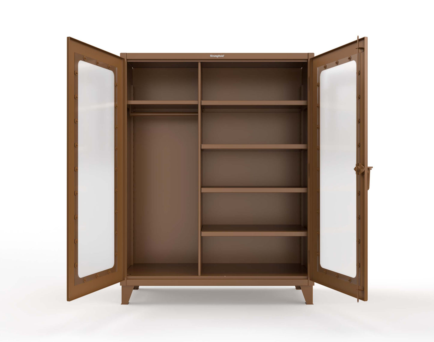 Extreme Duty 12 GA Clear View Uniform Cabinet with 5 Shelves - 60 In. W x 24 In. D x 66 In. H - 56-LD-W-245-8008
