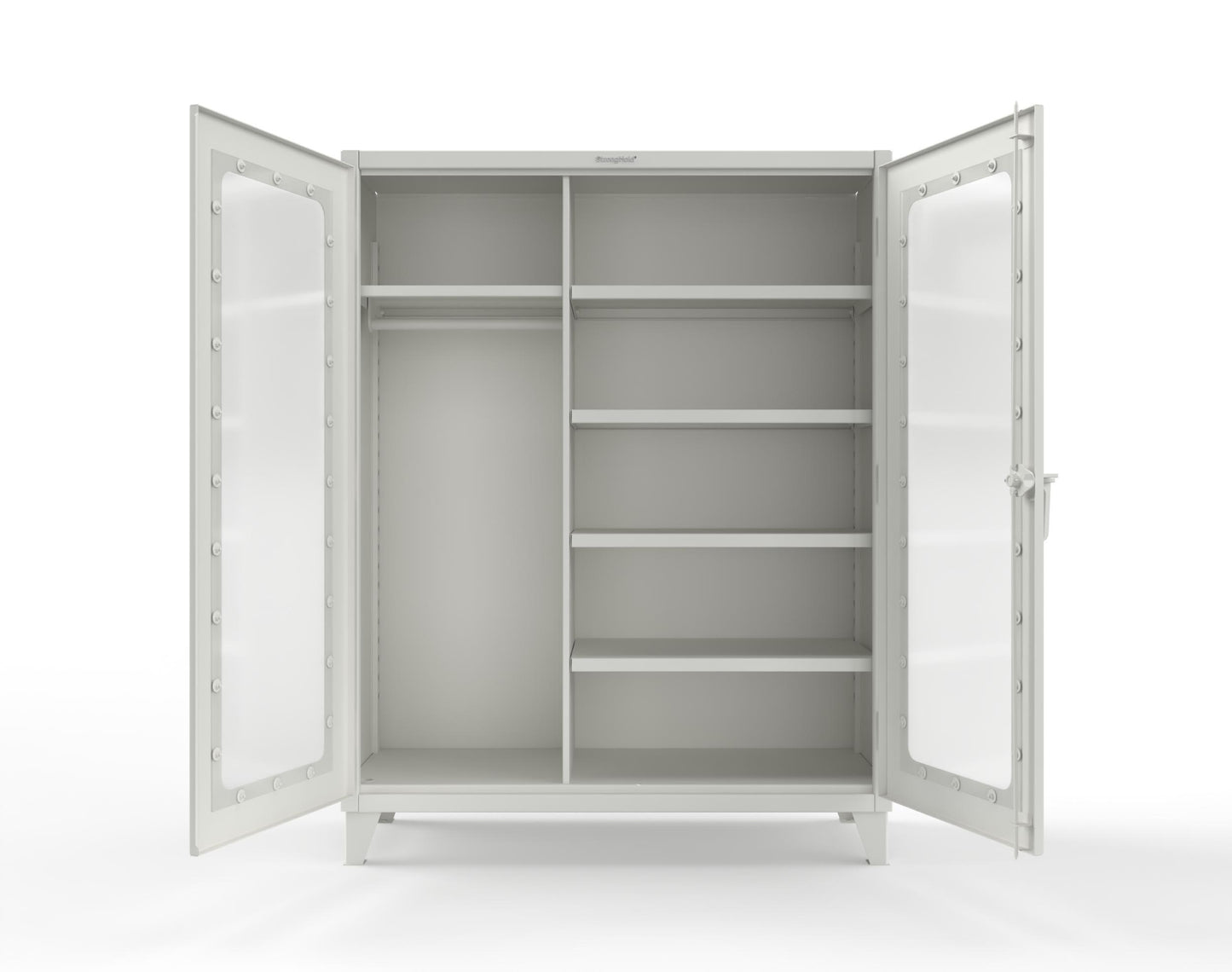 Extreme Duty 12 GA Clear View Uniform Cabinet with 5 Shelves - 60 In. W x 24 In. D x 66 In. H - 56-LD-W-245-9003