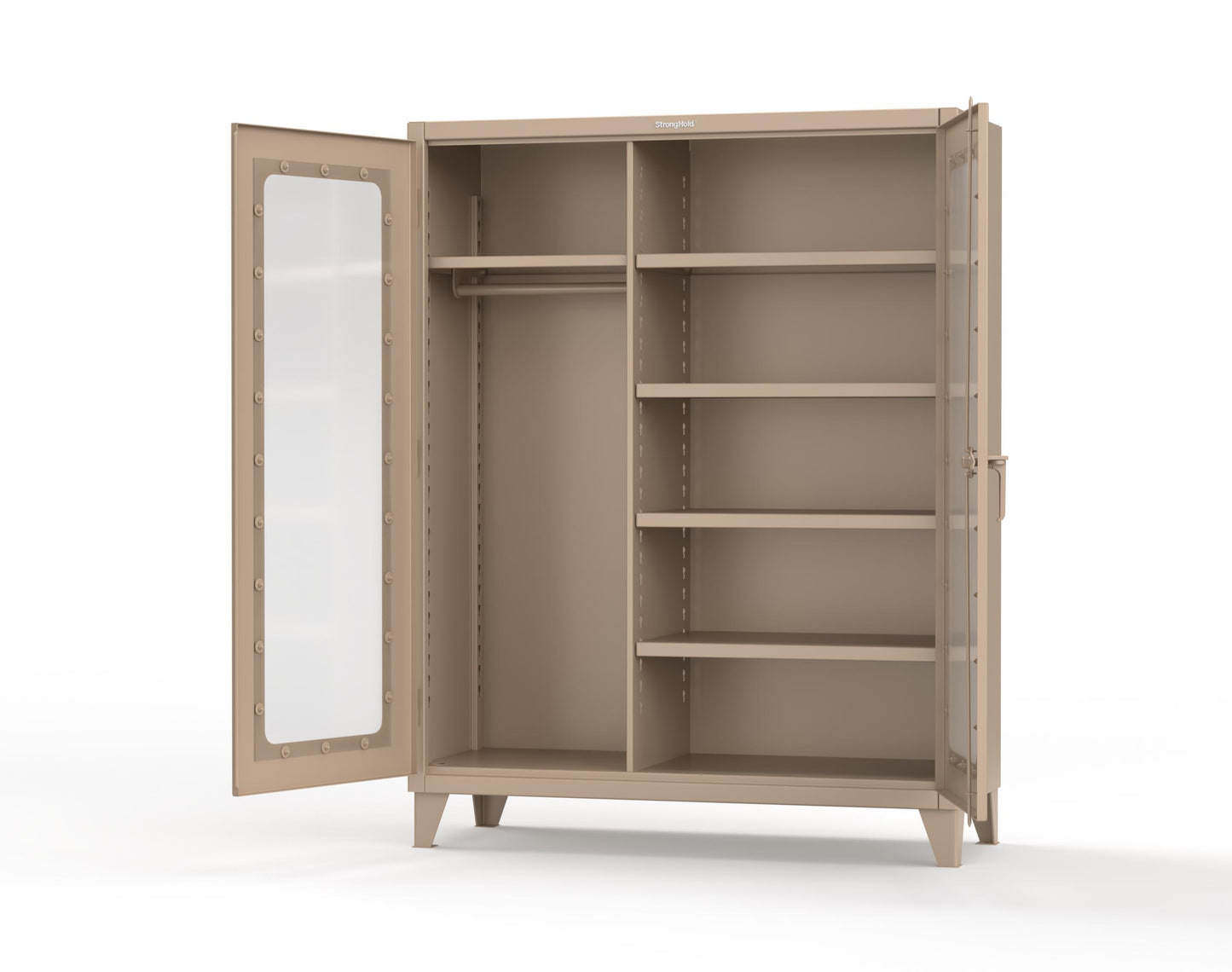 Extreme Duty 12 GA Clear View Uniform Cabinet with 5 Shelves - 60 In. W x 24 In. D x 66 In. H - 56-LD-W-245-1019