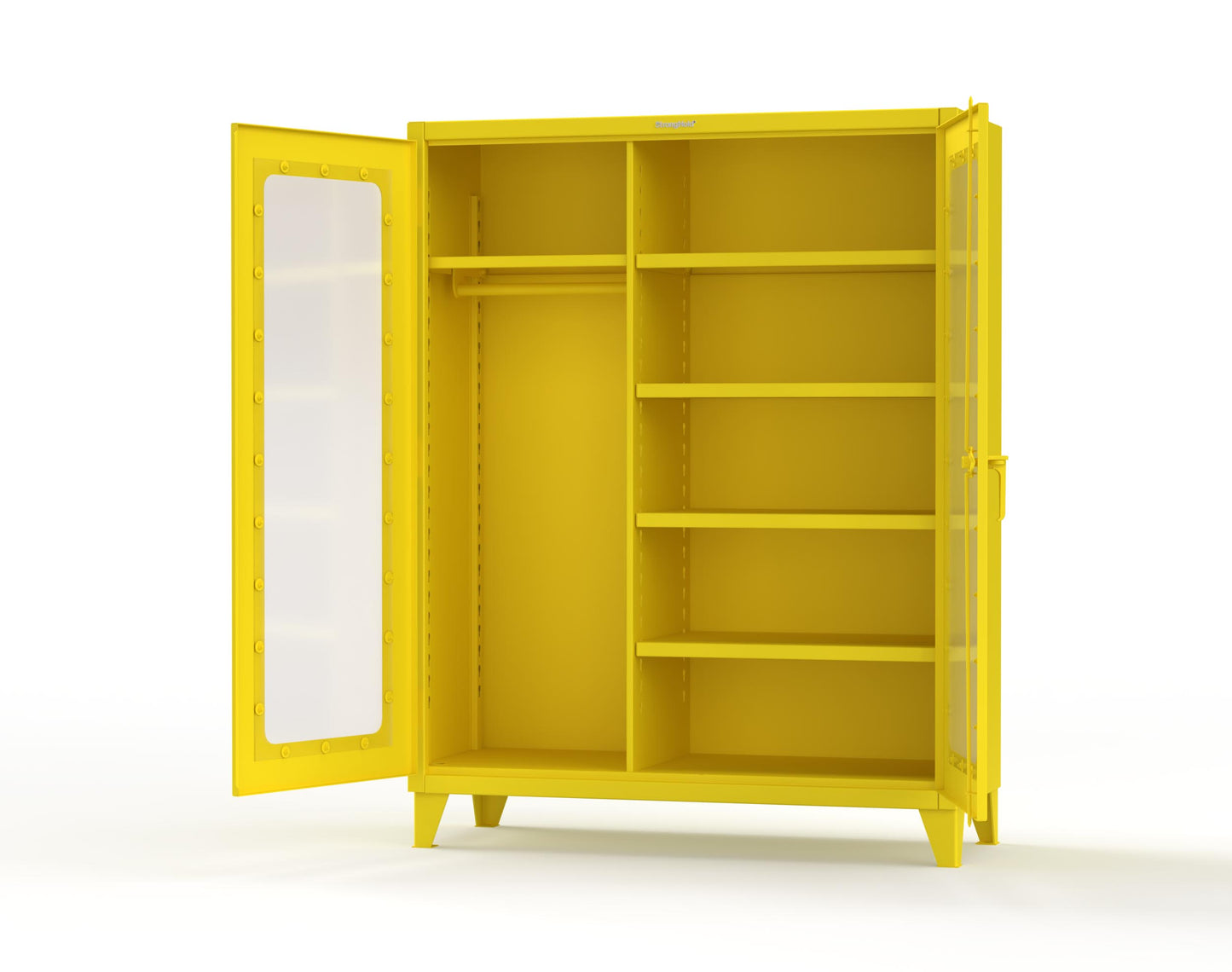 Extreme Duty 12 GA Clear View Uniform Cabinet with 5 Shelves - 60 In. W x 24 In. D x 66 In. H - 56-LD-W-245-1021
