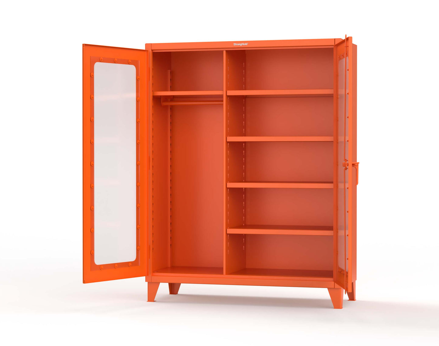 Extreme Duty 12 GA Clear View Uniform Cabinet with 5 Shelves - 60 In. W x 24 In. D x 66 In. H - 56-LD-W-245-2009
