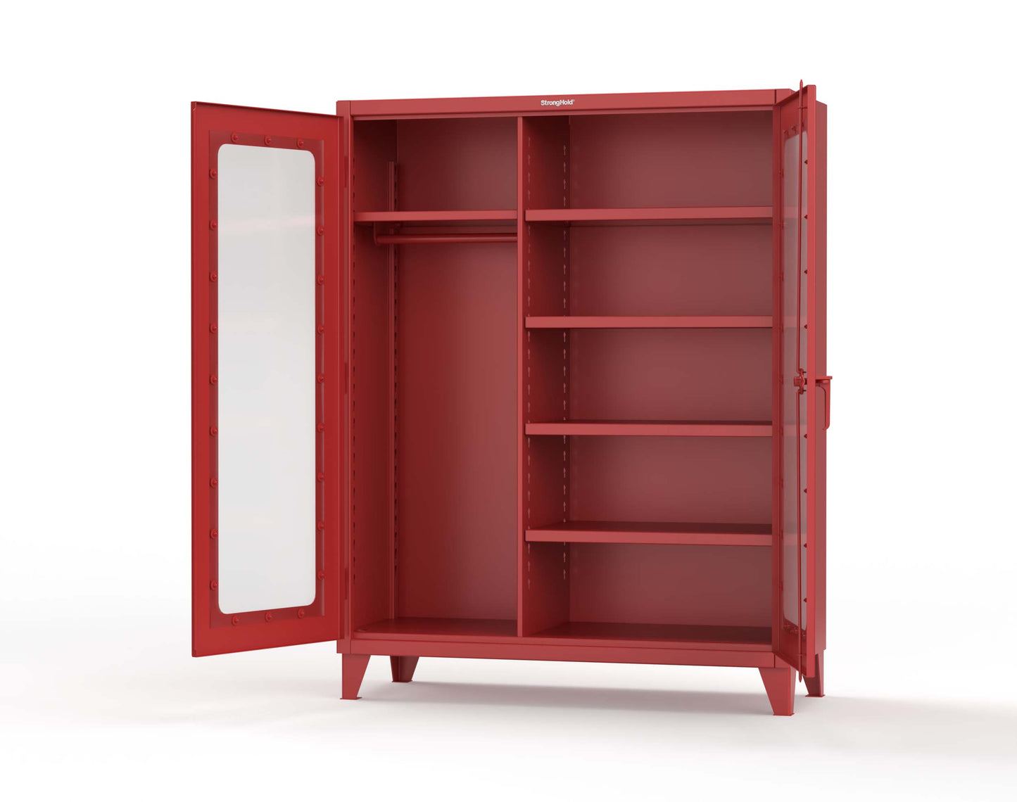 Extreme Duty 12 GA Clear View Uniform Cabinet with 5 Shelves - 60 In. W x 24 In. D x 66 In. H - 56-LD-W-245-3001