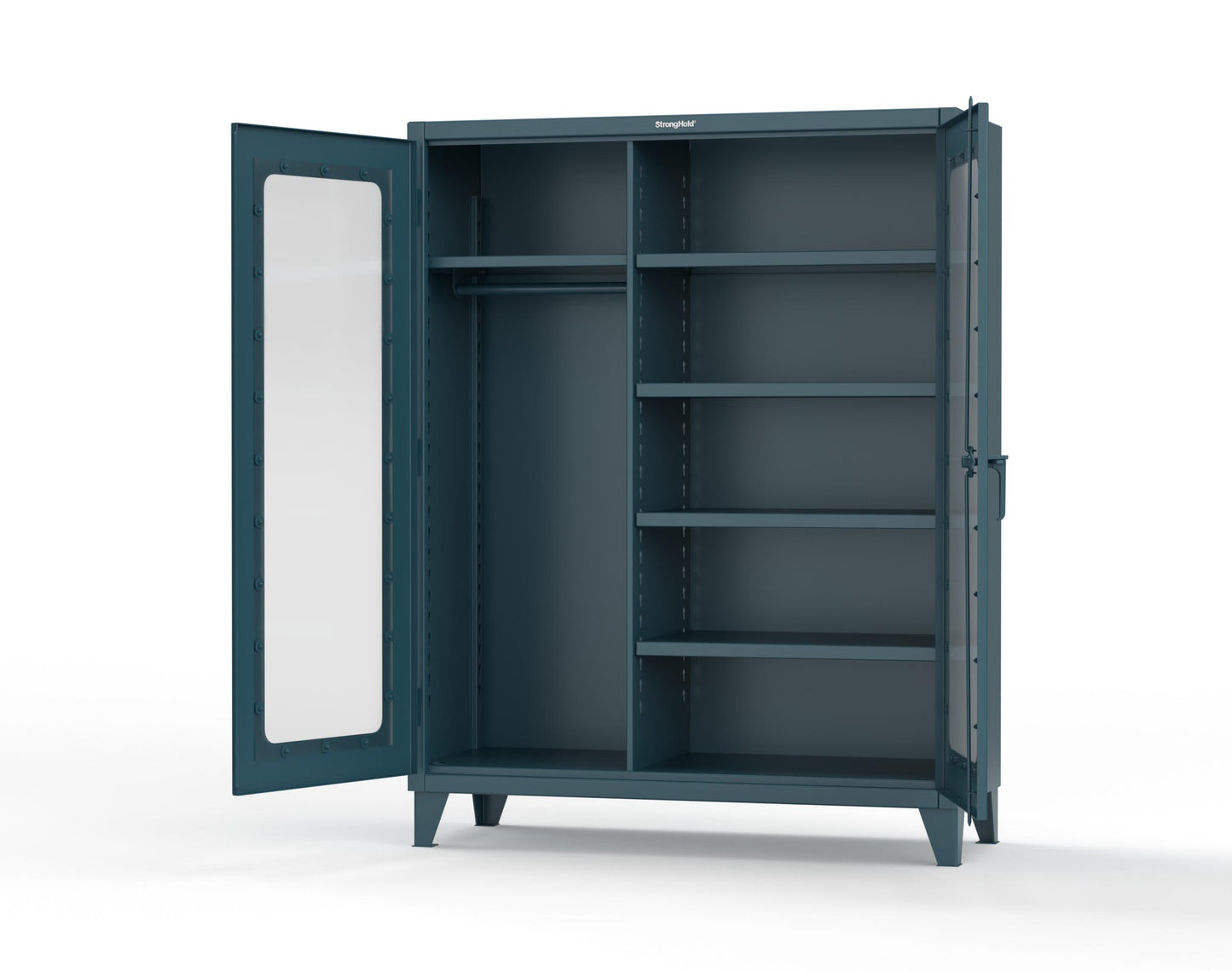 Extreme Duty 12 GA Clear View Uniform Cabinet with 5 Shelves - 60 In. W x 24 In. D x 66 In. H - 56-LD-W-245-5001