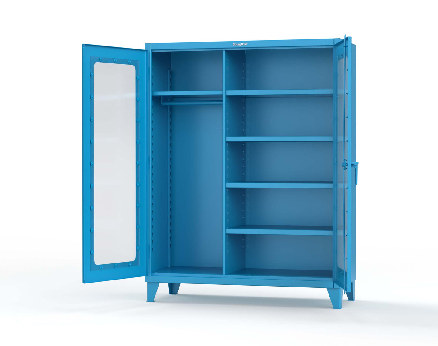 Extreme Duty 12 GA Clear View Uniform Cabinet with 5 Shelves - 60 In. W x 24 In. D x 66 In. H - 56-LD-W-245-5012