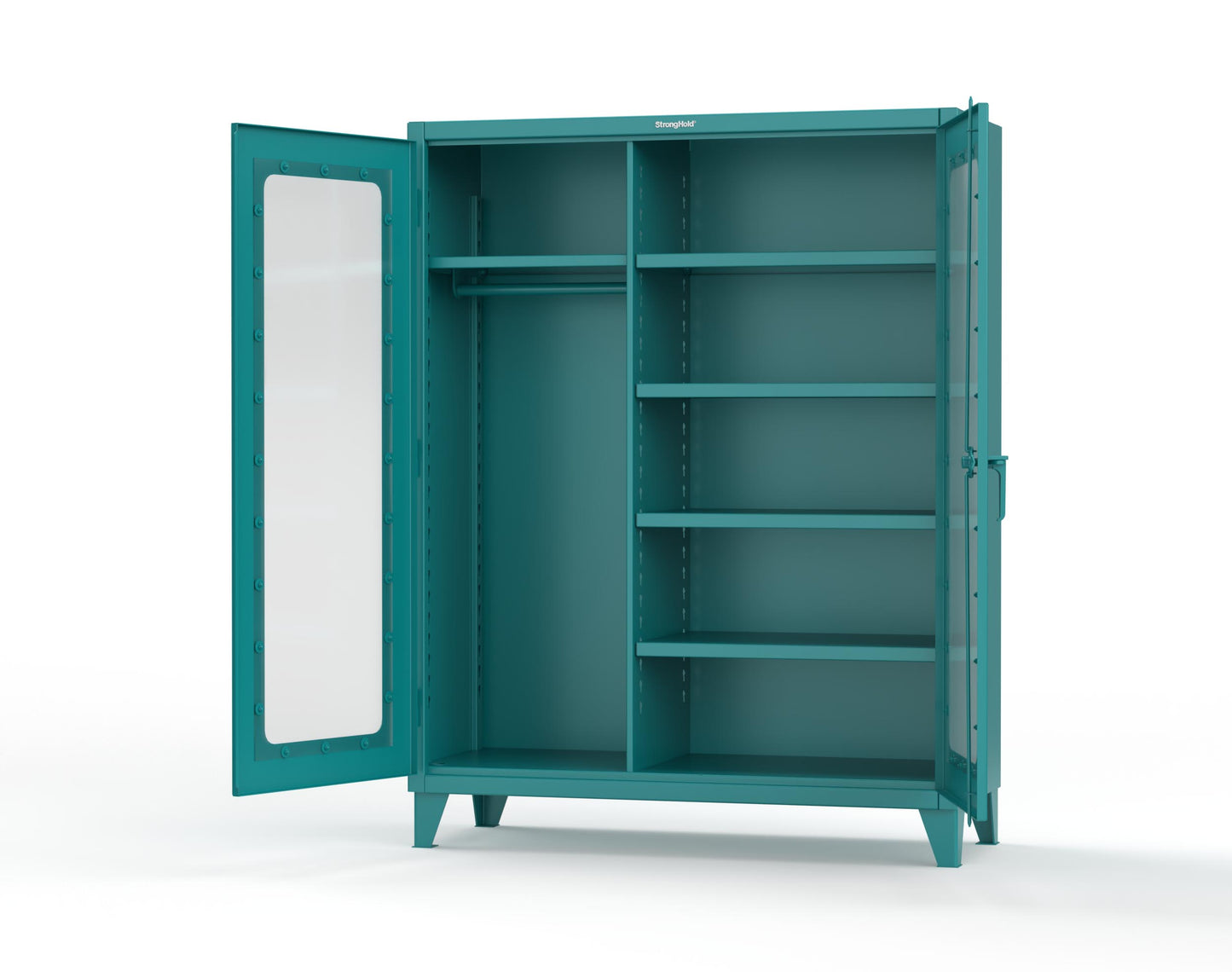 Extreme Duty 12 GA Clear View Uniform Cabinet with 5 Shelves - 60 In. W x 24 In. D x 66 In. H - 56-LD-W-245-5021