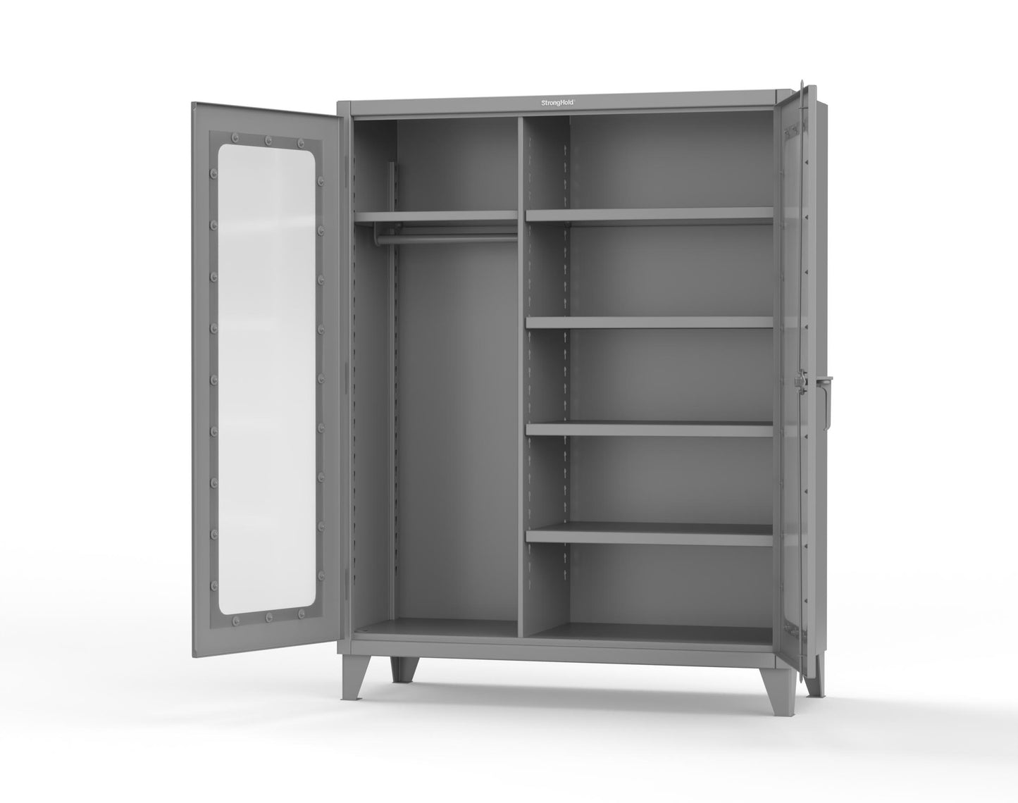 Extreme Duty 12 GA Clear View Uniform Cabinet with 5 Shelves - 60 In. W x 24 In. D x 66 In. H - 56-LD-W-245-7037