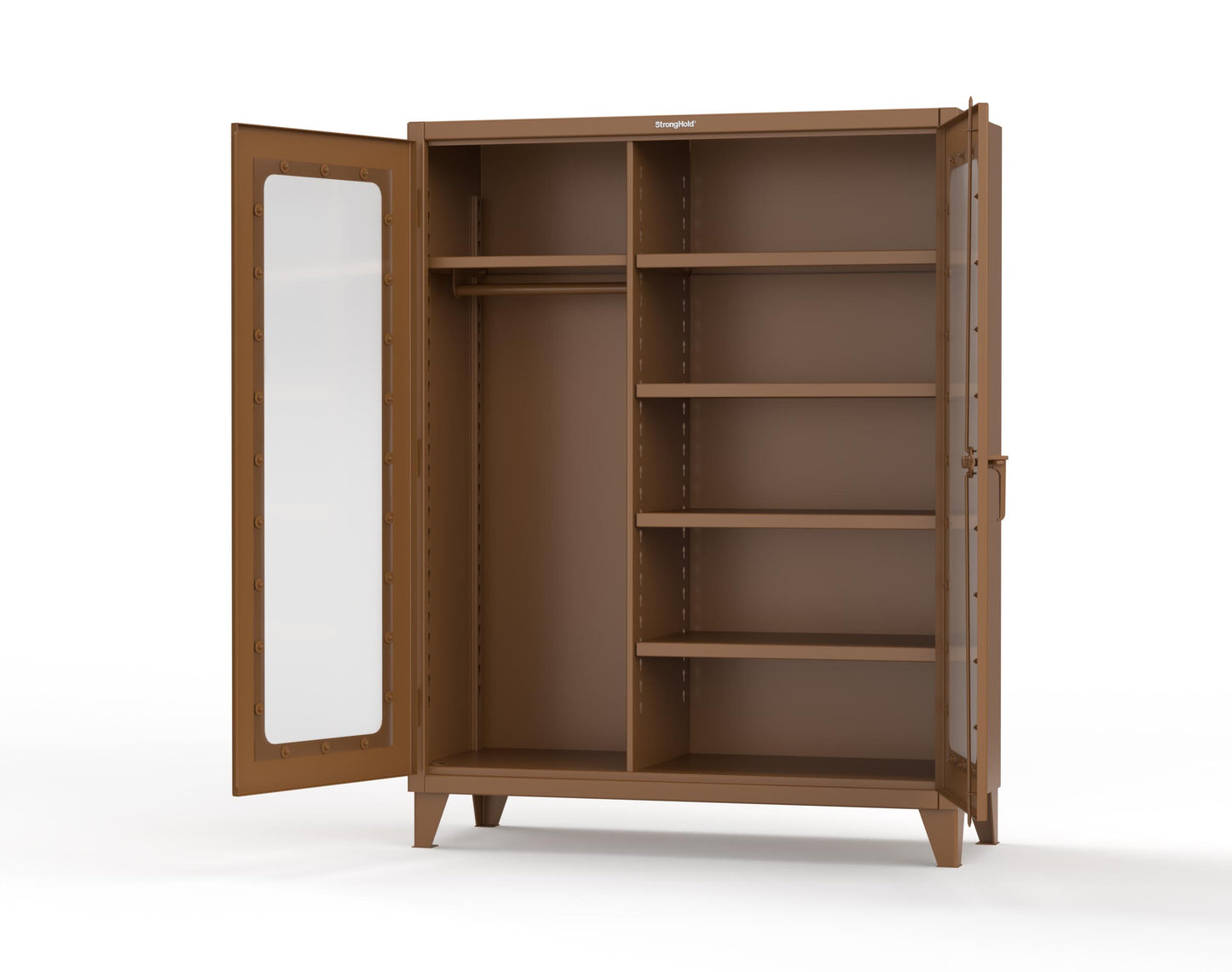 Extreme Duty 12 GA Clear View Uniform Cabinet with 5 Shelves - 60 In. W x 24 In. D x 66 In. H - 56-LD-W-245-8008