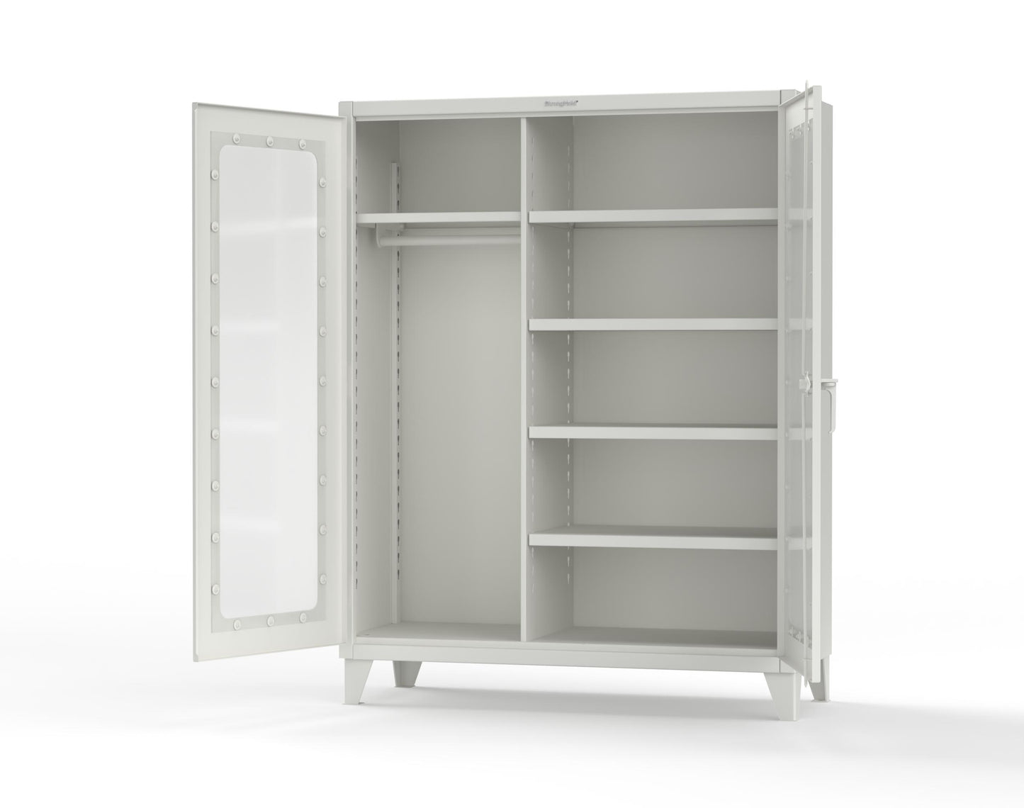 Extreme Duty 12 GA Clear View Uniform Cabinet with 5 Shelves - 60 In. W x 24 In. D x 66 In. H - 56-LD-W-245-9003