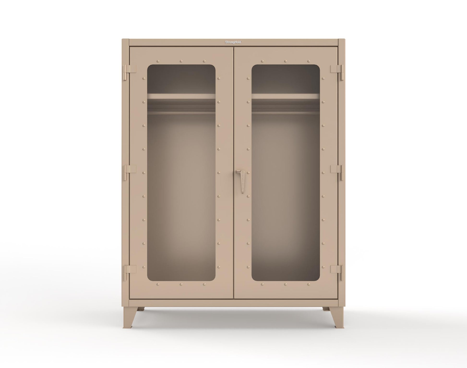 Extreme Duty 12 GA Clear View Uniform Cabinet with Hanger Rod, 1 Shelf - 60 In. W x 24 In. D x 78 In. H - 56-LD-WR-241-1019