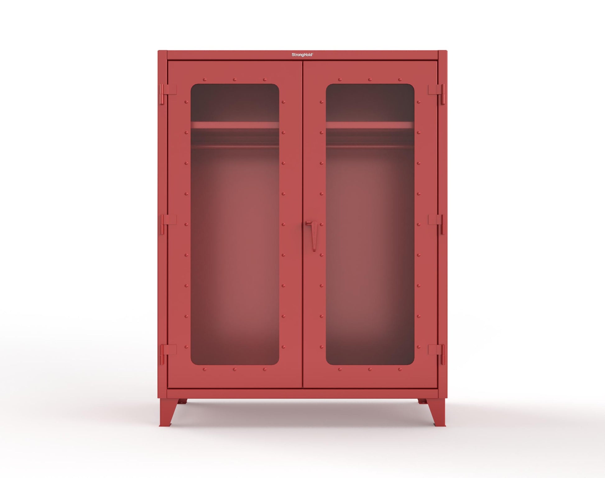 Extreme Duty 12 GA Clear View Uniform Cabinet with Hanger Rod, 1 Shelf - 60 In. W x 24 In. D x 78 In. H - 56-LD-WR-241-3001