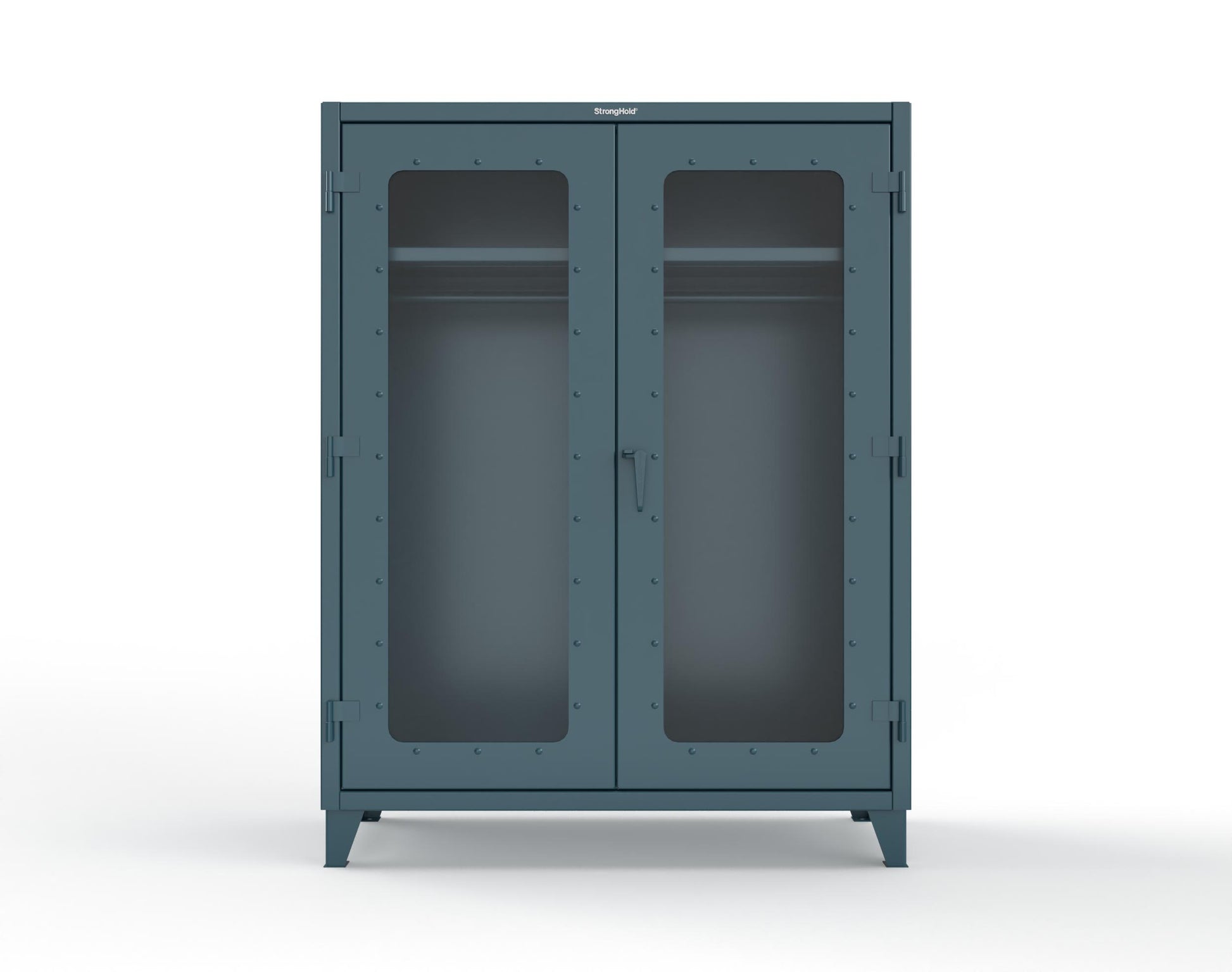 Extreme Duty 12 GA Clear View Uniform Cabinet with Hanger Rod, 1 Shelf - 60 In. W x 24 In. D x 78 In. H - 56-LD-WR-241-5001