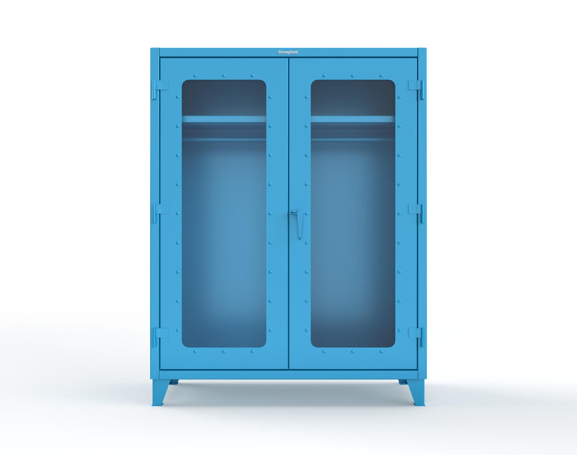 Extreme Duty 12 GA Clear View Uniform Cabinet with Hanger Rod, 1 Shelf - 60 In. W x 24 In. D x 78 In. H - 56-LD-WR-241-5012