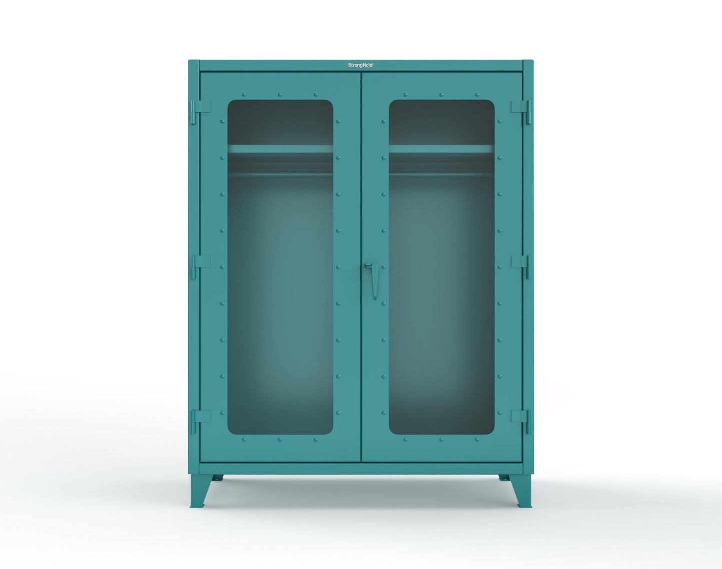 Extreme Duty 12 GA Clear View Uniform Cabinet with Hanger Rod, 1 Shelf - 60 In. W x 24 In. D x 78 In. H - 56-LD-WR-241-5021
