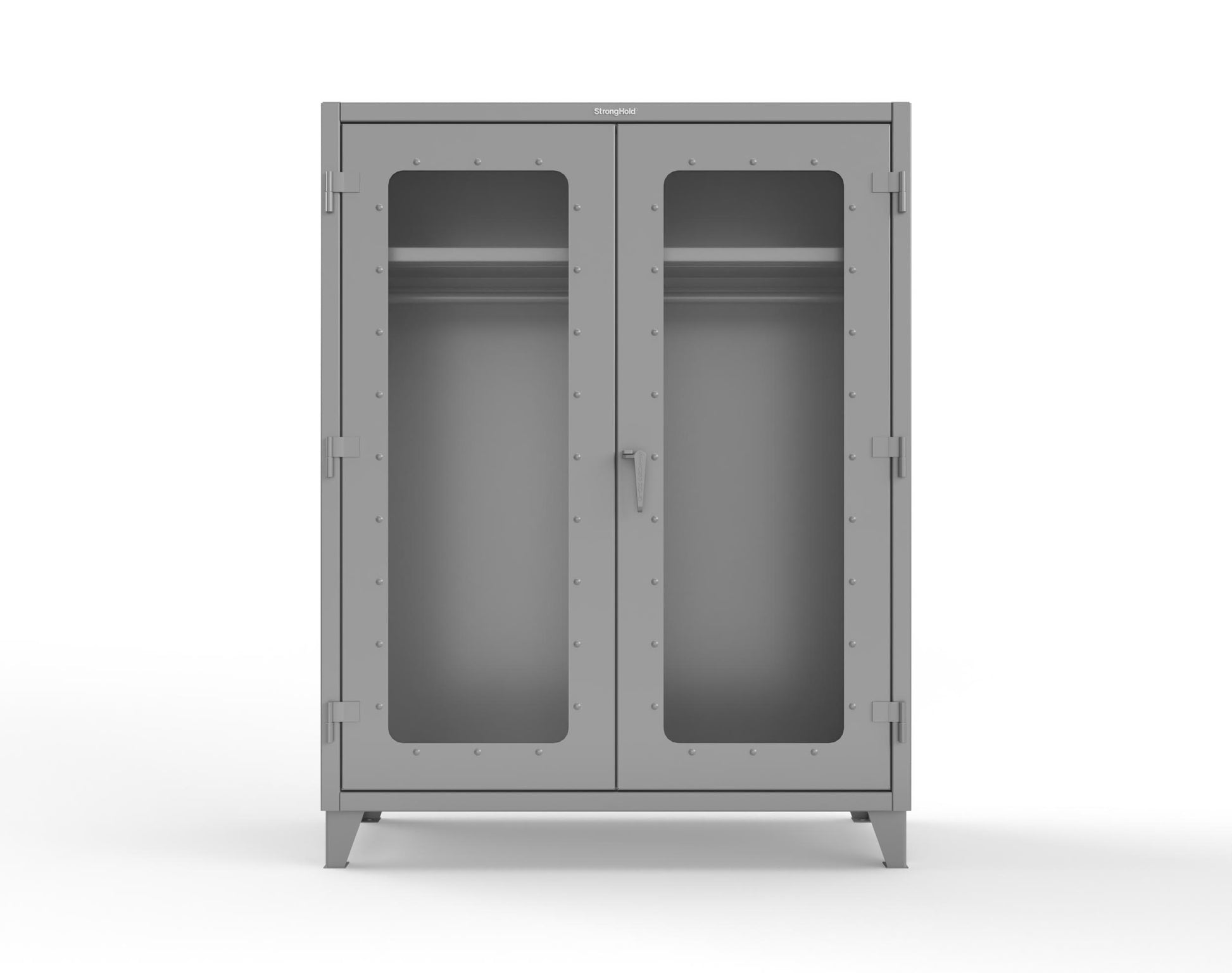 Extreme Duty 12 GA Clear View Uniform Cabinet with Hanger Rod, 1 Shelf - 60 In. W x 24 In. D x 78 In. H - 56-LD-WR-241-7037