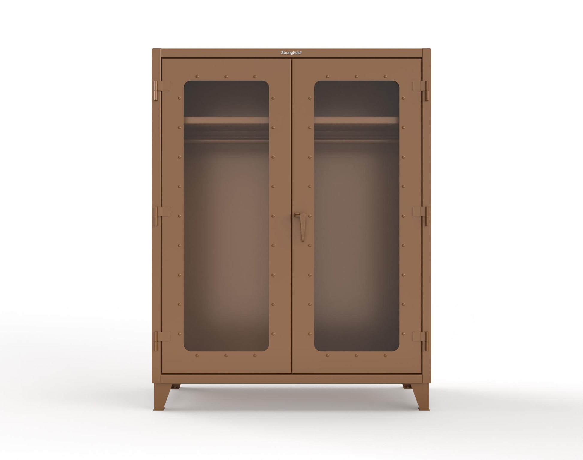 Extreme Duty 12 GA Clear View Uniform Cabinet with Hanger Rod, 1 Shelf - 60 In. W x 24 In. D x 78 In. H - 56-LD-WR-241-8008