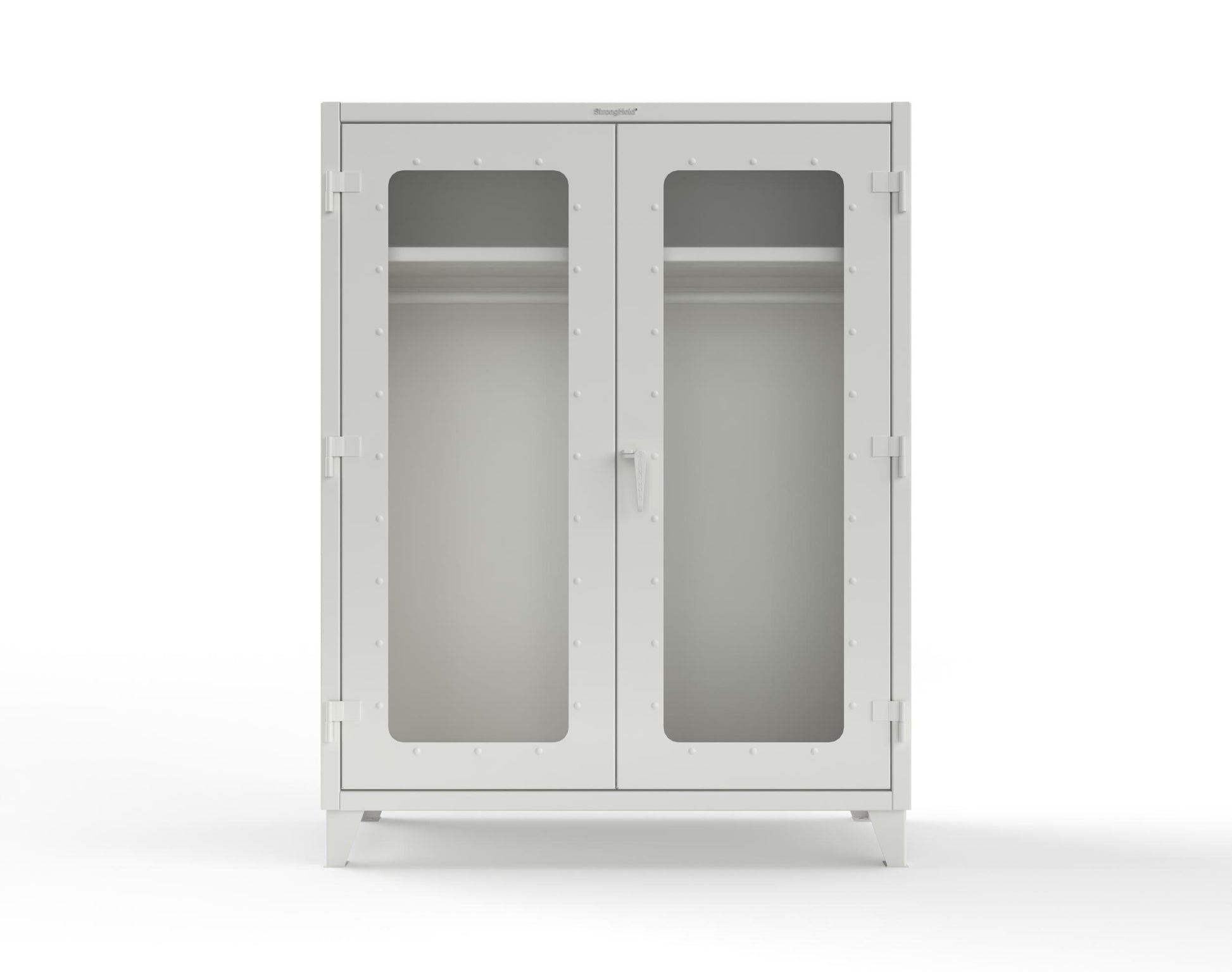 Extreme Duty 12 GA Clear View Uniform Cabinet with Hanger Rod, 1 Shelf - 60 In. W x 24 In. D x 78 In. H - 56-LD-WR-241-9003