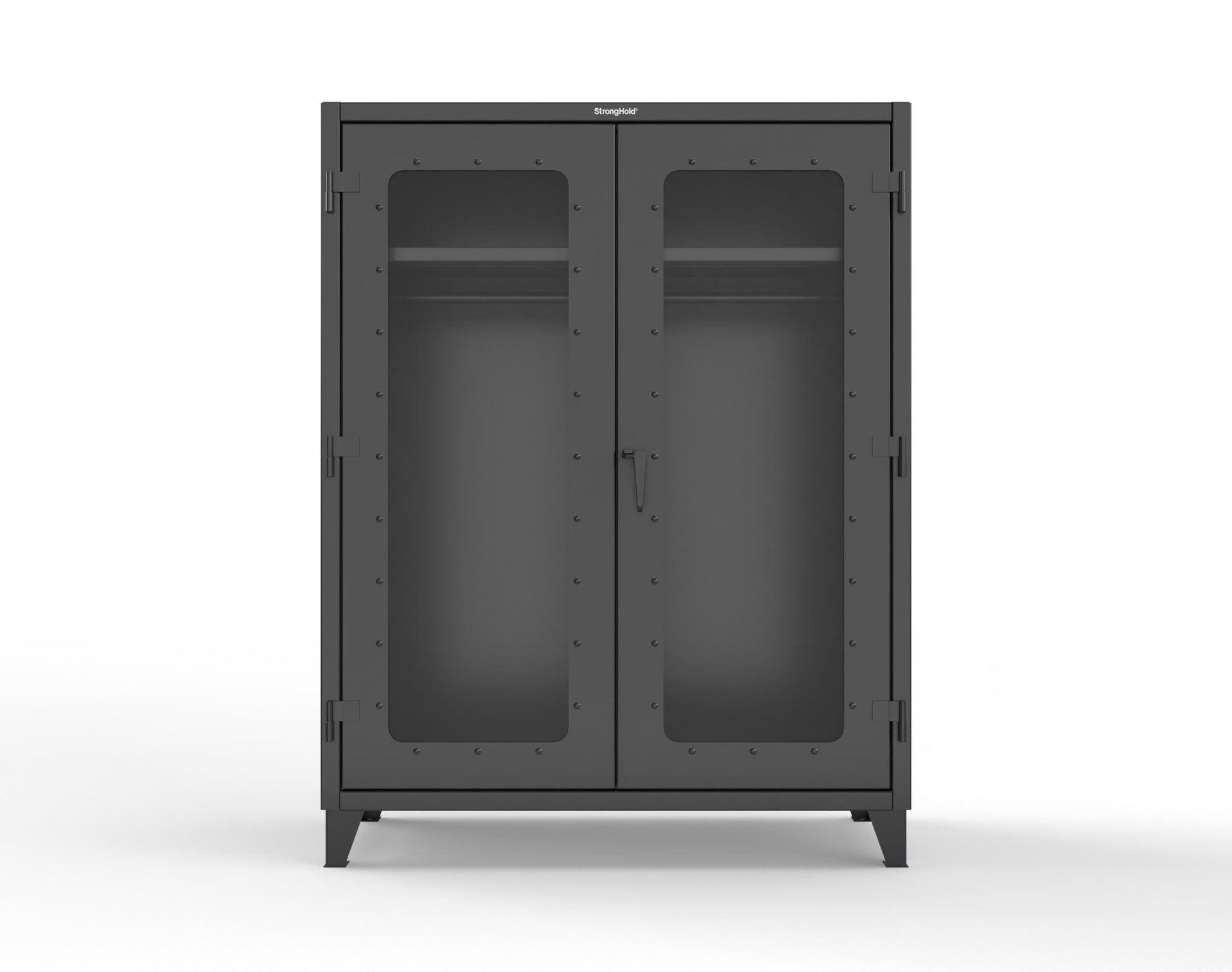 Extreme Duty 12 GA Clear View Uniform Cabinet with Hanger Rod, 1 Shelf - 60 In. W x 24 In. D x 78 In. H - 56-LD-WR-241-9005