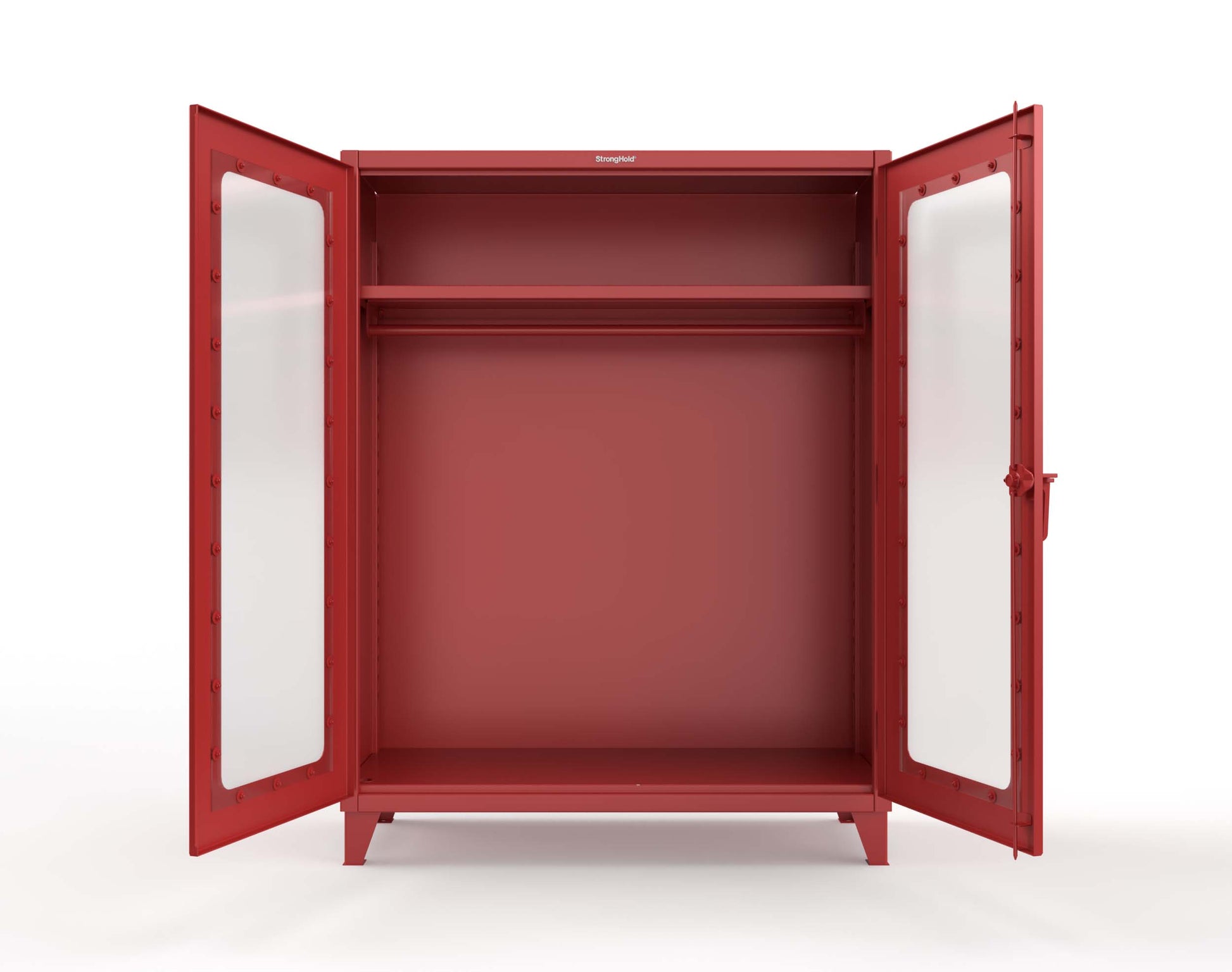 Extreme Duty 12 GA Clear View Uniform Cabinet with Hanger Rod, 1 Shelf - 60 In. W x 24 In. D x 78 In. H - 56-LD-WR-241-3001