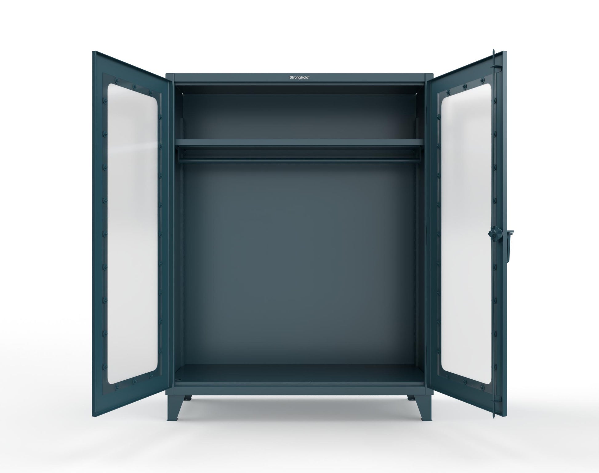 Extreme Duty 12 GA Clear View Uniform Cabinet with Hanger Rod, 1 Shelf - 60 In. W x 24 In. D x 78 In. H - 56-LD-WR-241-5001