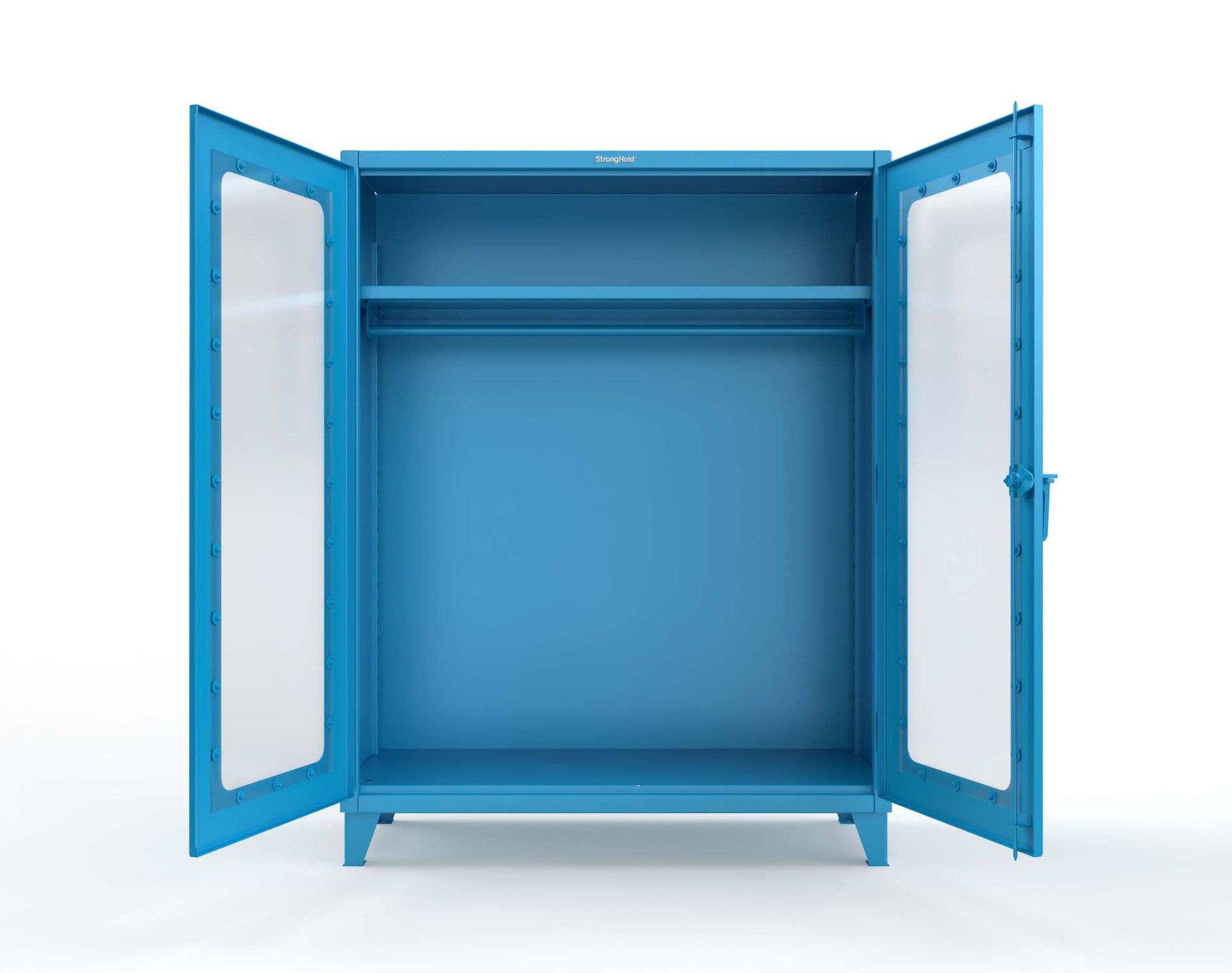 Extreme Duty 12 GA Clear View Uniform Cabinet with Hanger Rod, 1 Shelf - 60 In. W x 24 In. D x 78 In. H - 56-LD-WR-241-5012