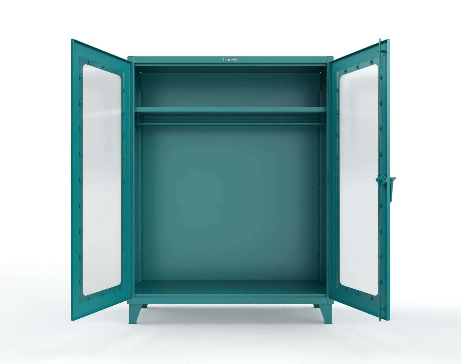 Extreme Duty 12 GA Clear View Uniform Cabinet with Hanger Rod, 1 Shelf - 60 In. W x 24 In. D x 78 In. H - 56-LD-WR-241-5021