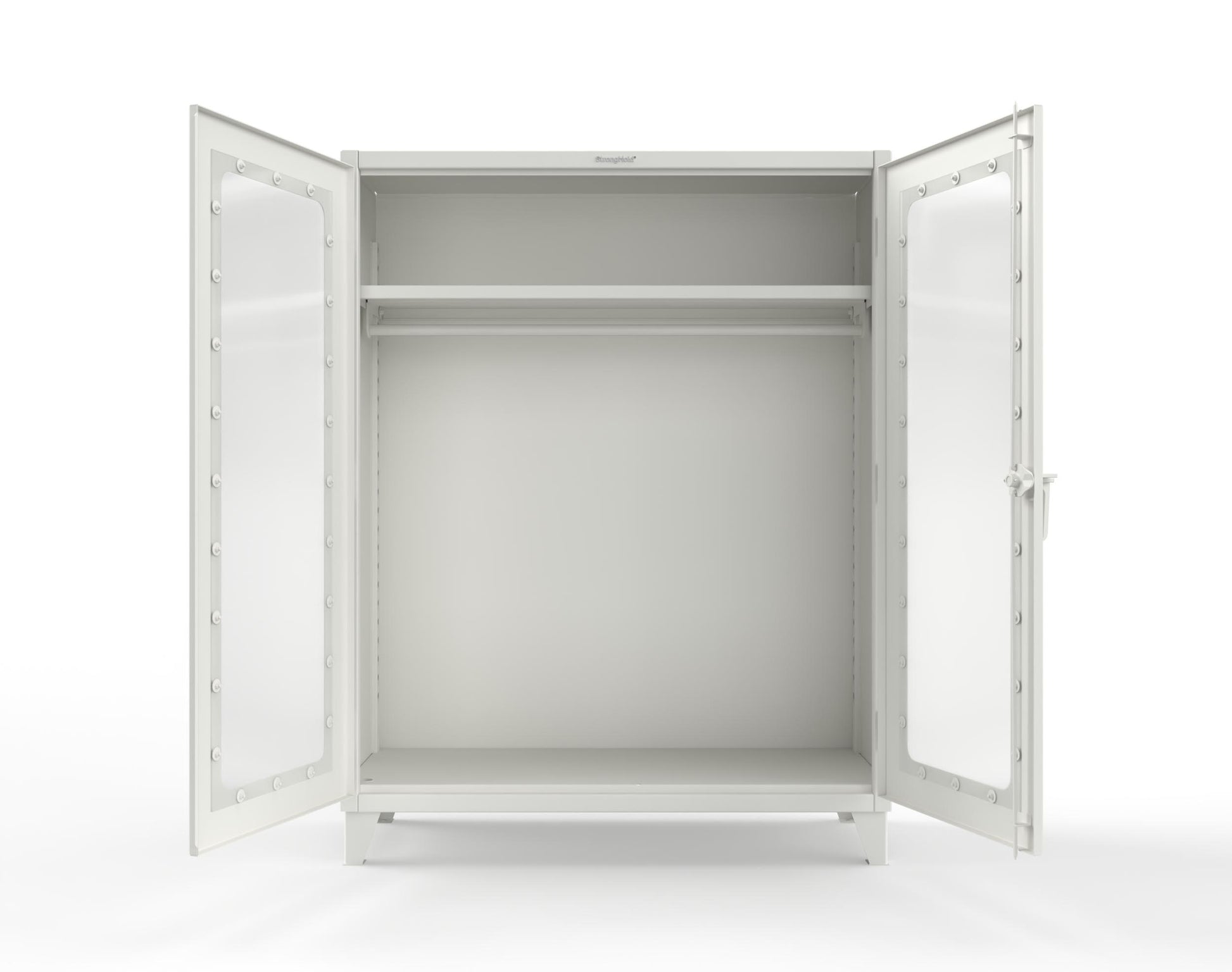 Extreme Duty 12 GA Clear View Uniform Cabinet with Hanger Rod, 1 Shelf - 60 In. W x 24 In. D x 78 In. H - 56-LD-WR-241-9003