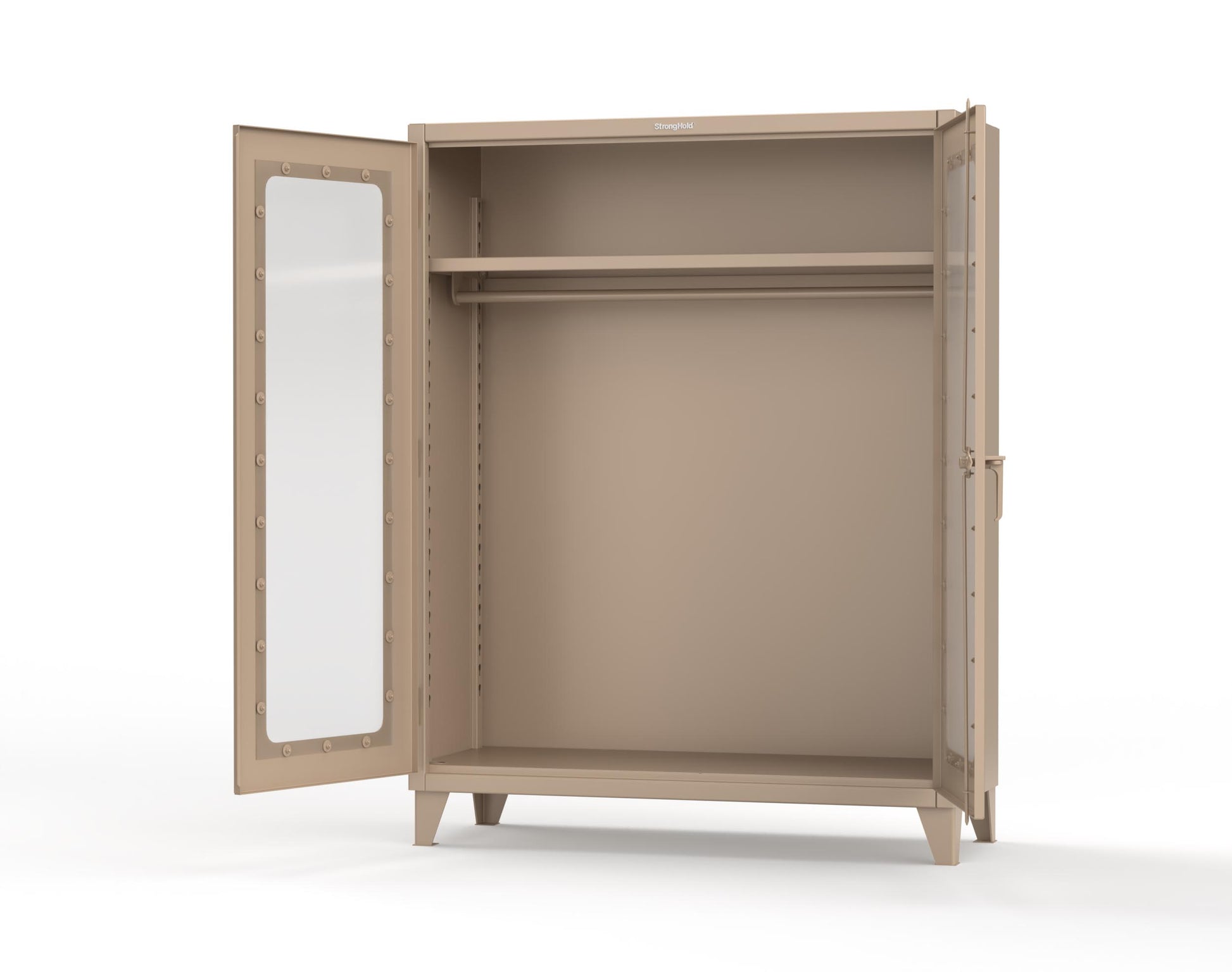 Extreme Duty 12 GA Clear View Uniform Cabinet with Hanger Rod, 1 Shelf - 60 In. W x 24 In. D x 78 In. H - 56-LD-WR-241-1019