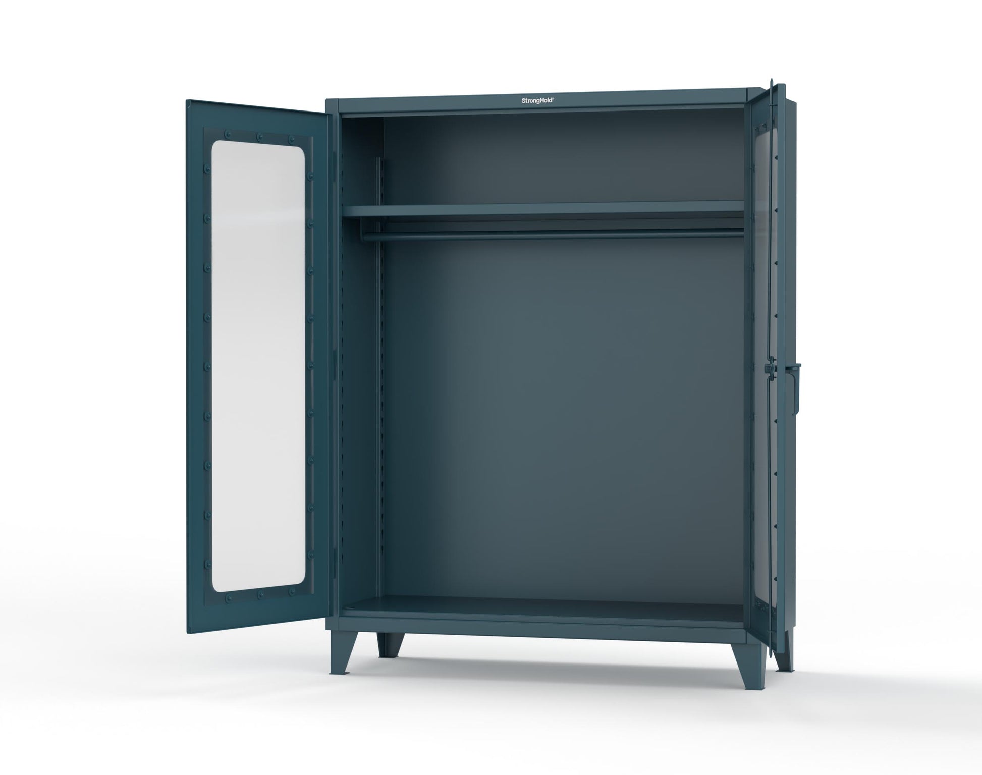 Extreme Duty 12 GA Clear View Uniform Cabinet with Hanger Rod, 1 Shelf - 60 In. W x 24 In. D x 78 In. H - 56-LD-WR-241-5001